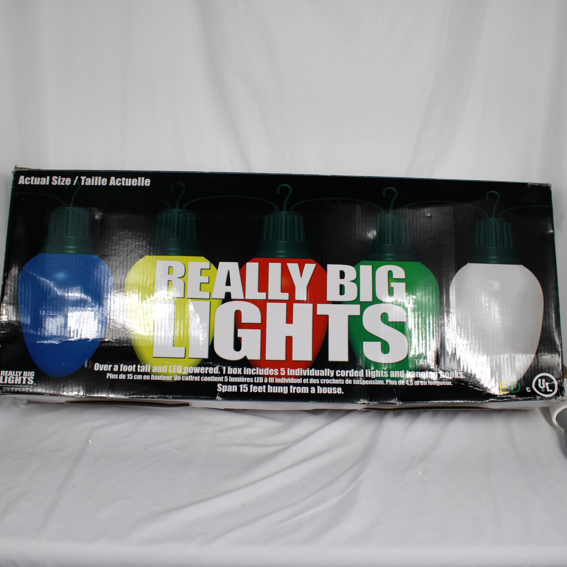 Really Big Lights Holiday LED Christmas Light Strand Set of 5 Jumbo Bulbs