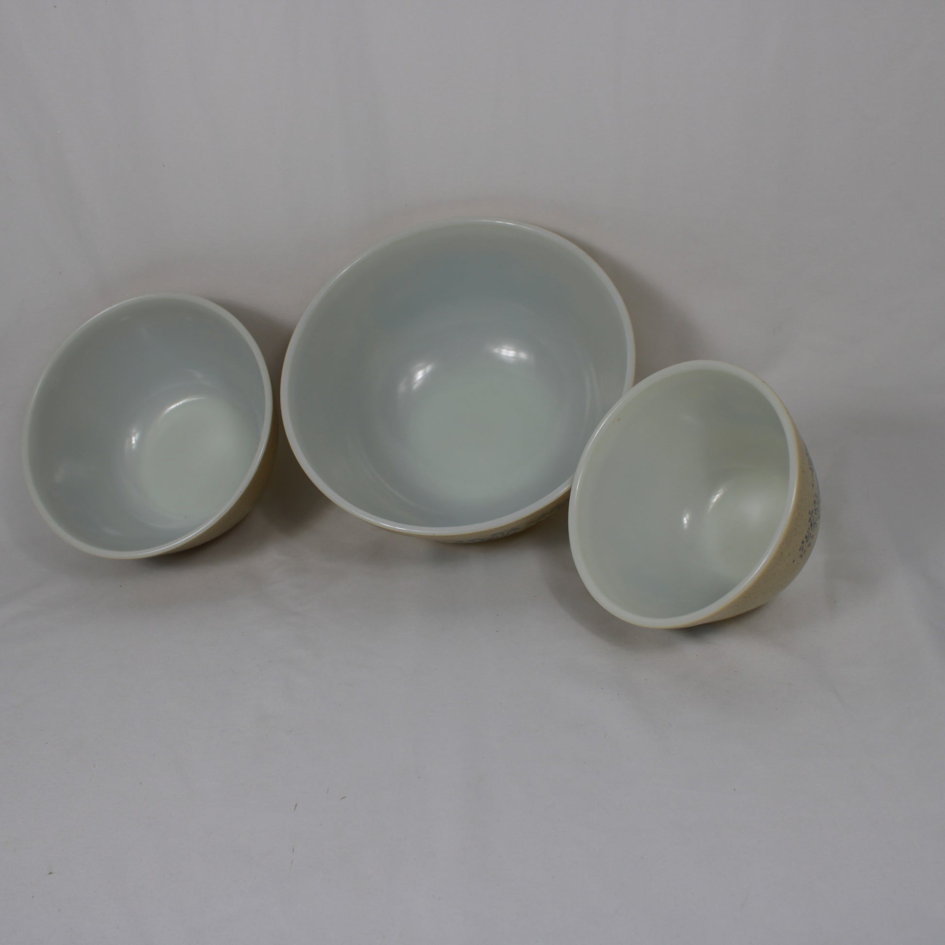 Pyrex Homestead Speckled Nesting Mixing Bowl Set 401 402 403