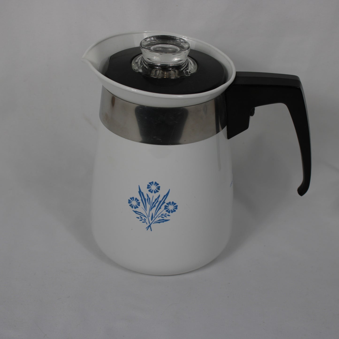 Corning Ware Cornflower Blue 4-Cup Coffee Percolator P-124 Complete