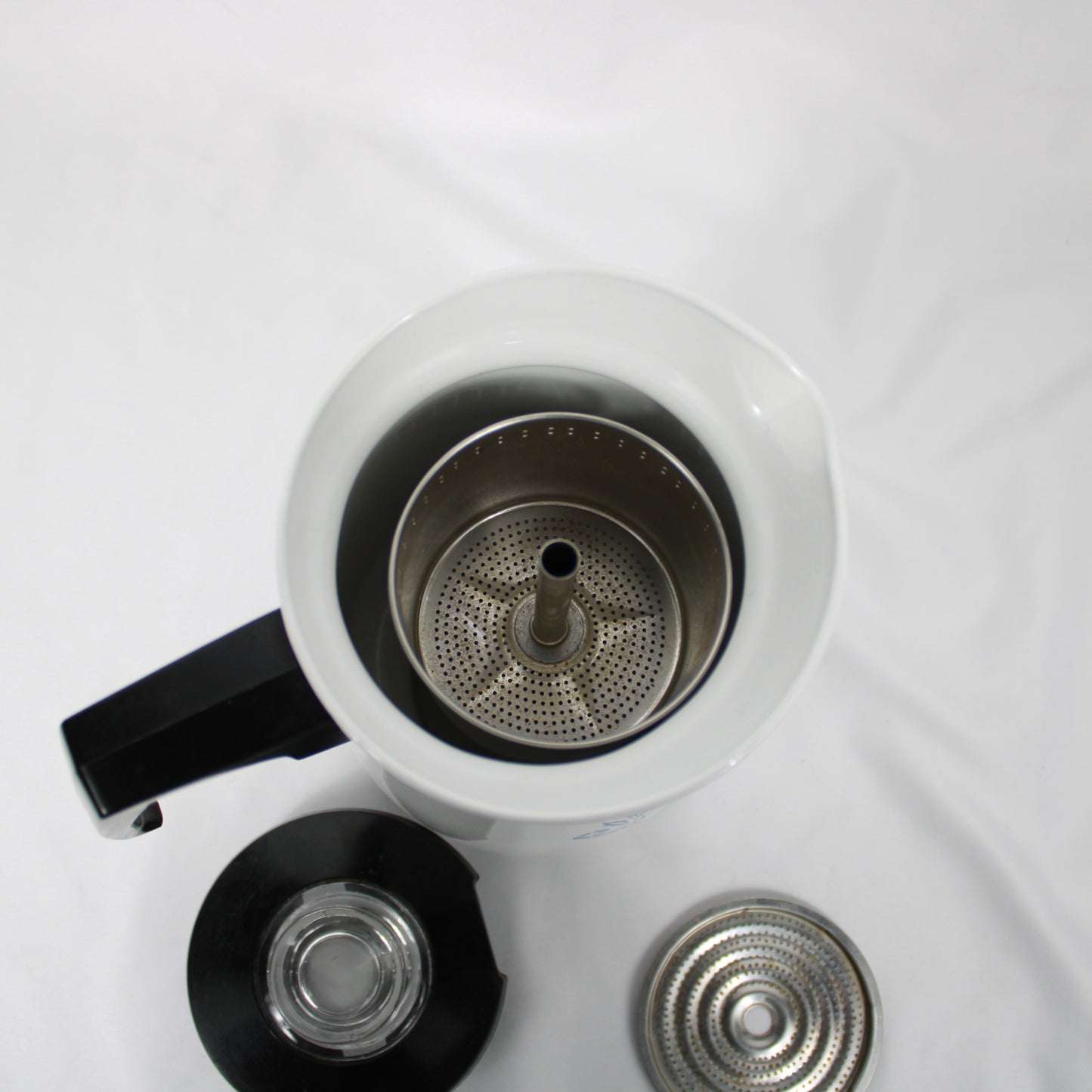 Corning Ware Cornflower Blue 4-Cup Coffee Percolator P-124 Complete