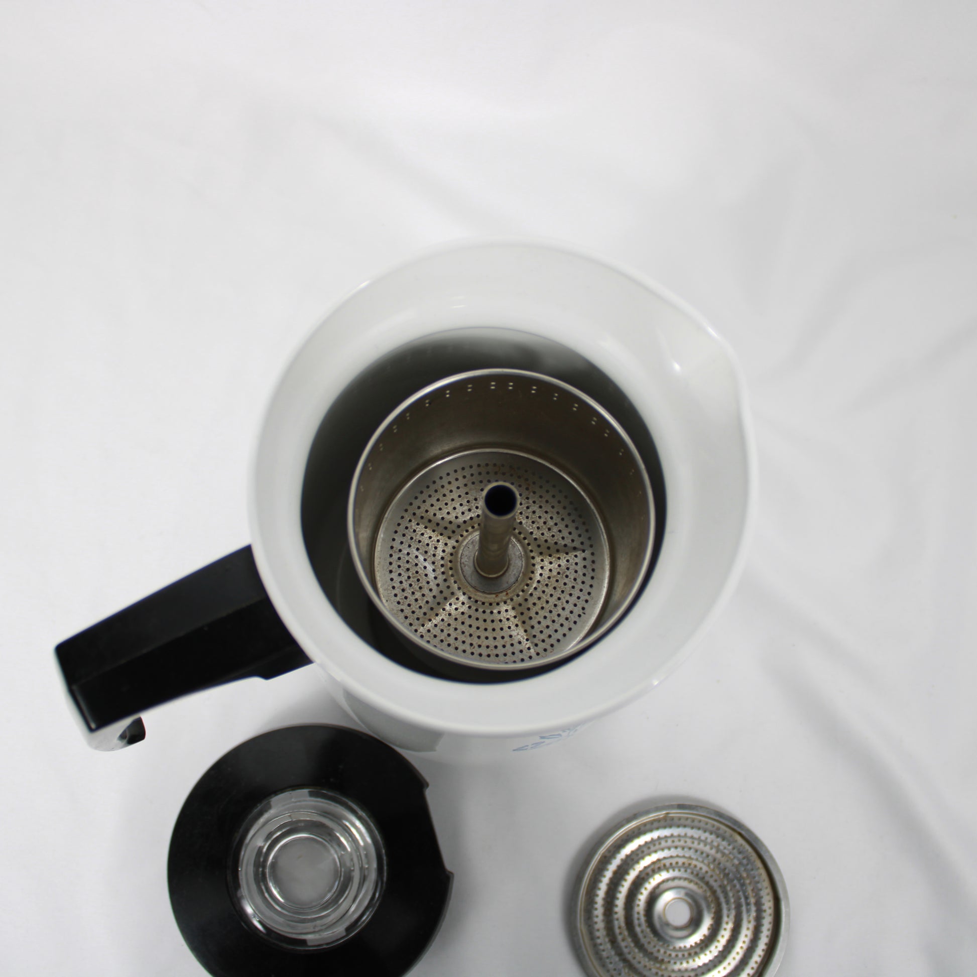 Corning Ware Cornflower Blue 4-Cup Coffee Percolator P-124 Complete