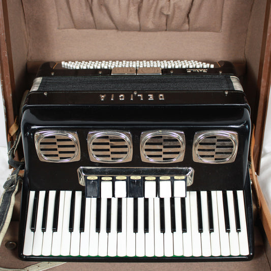 1960s Delicia Baby II Piano Accordion with Hard Case - Black