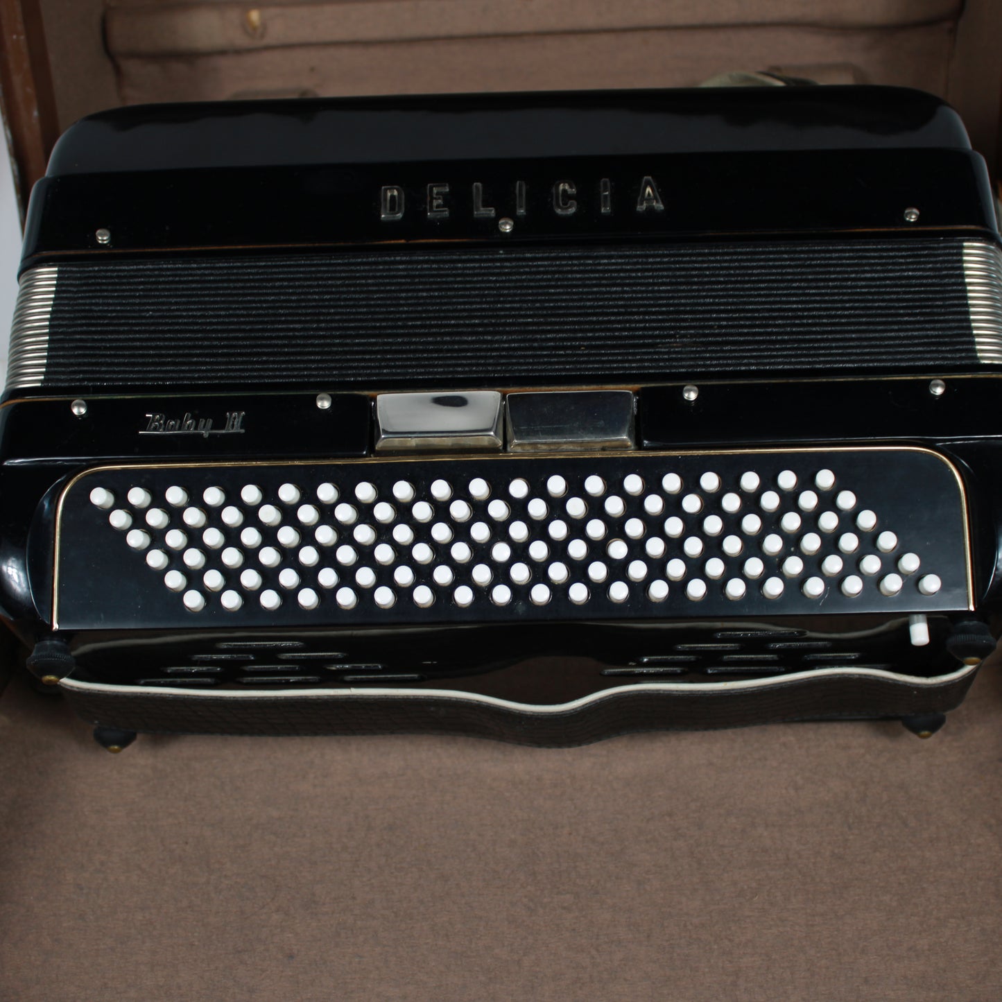 1960s Delicia Baby II Piano Accordion with Hard Case - Black