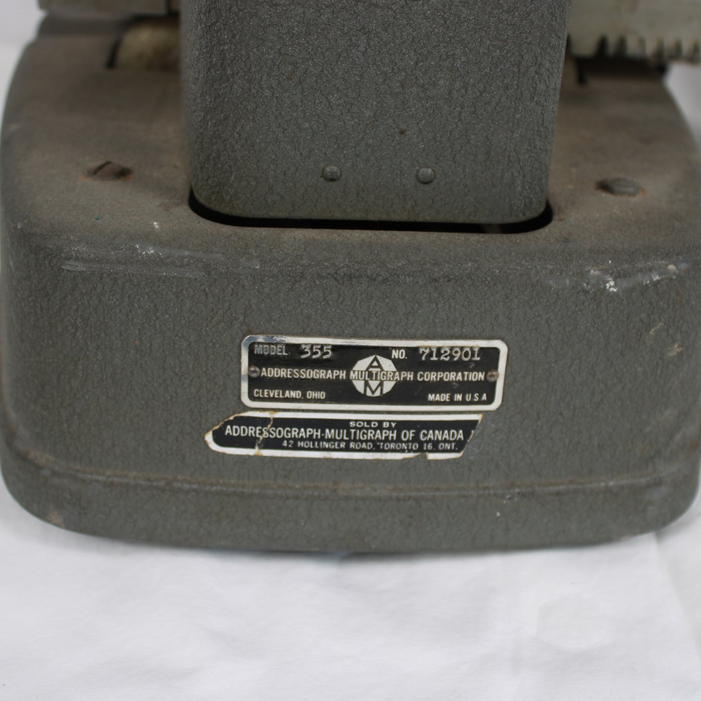 Addressograph Graphotype Class 350 Embossing Machine (Model 355)