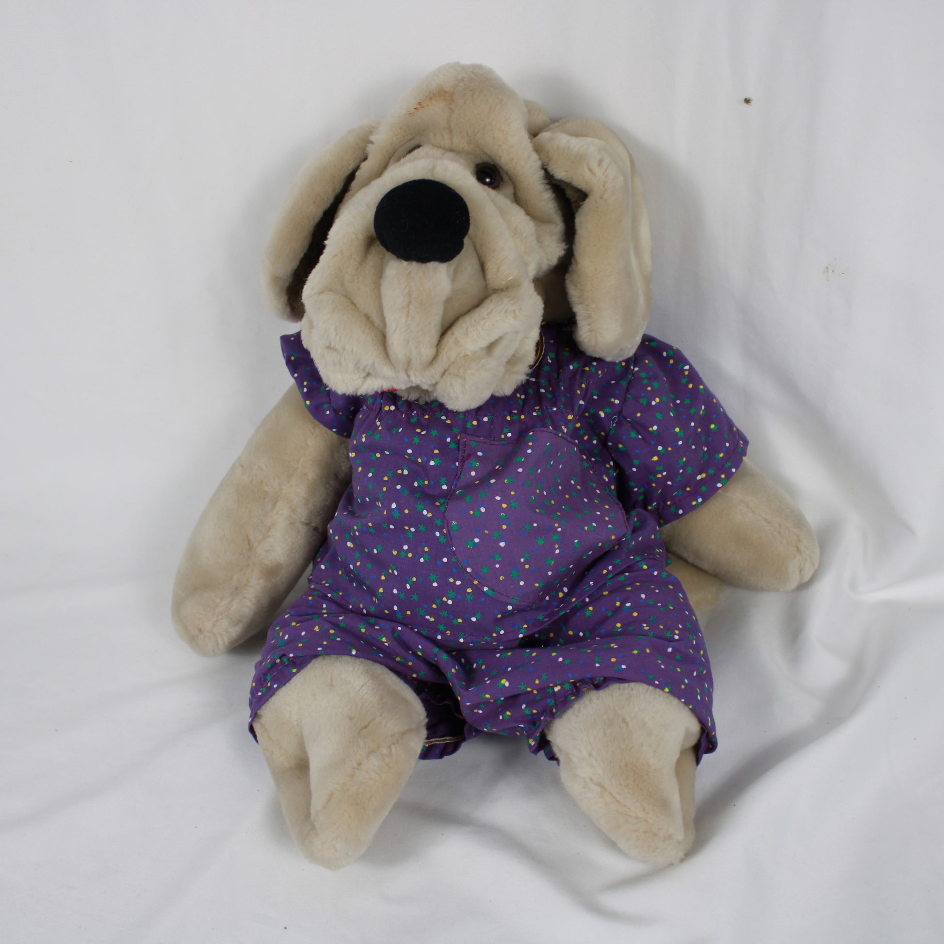 1981 Wrinkles Dog Hand Puppet Plush – Ganz Original Outfit & Tags