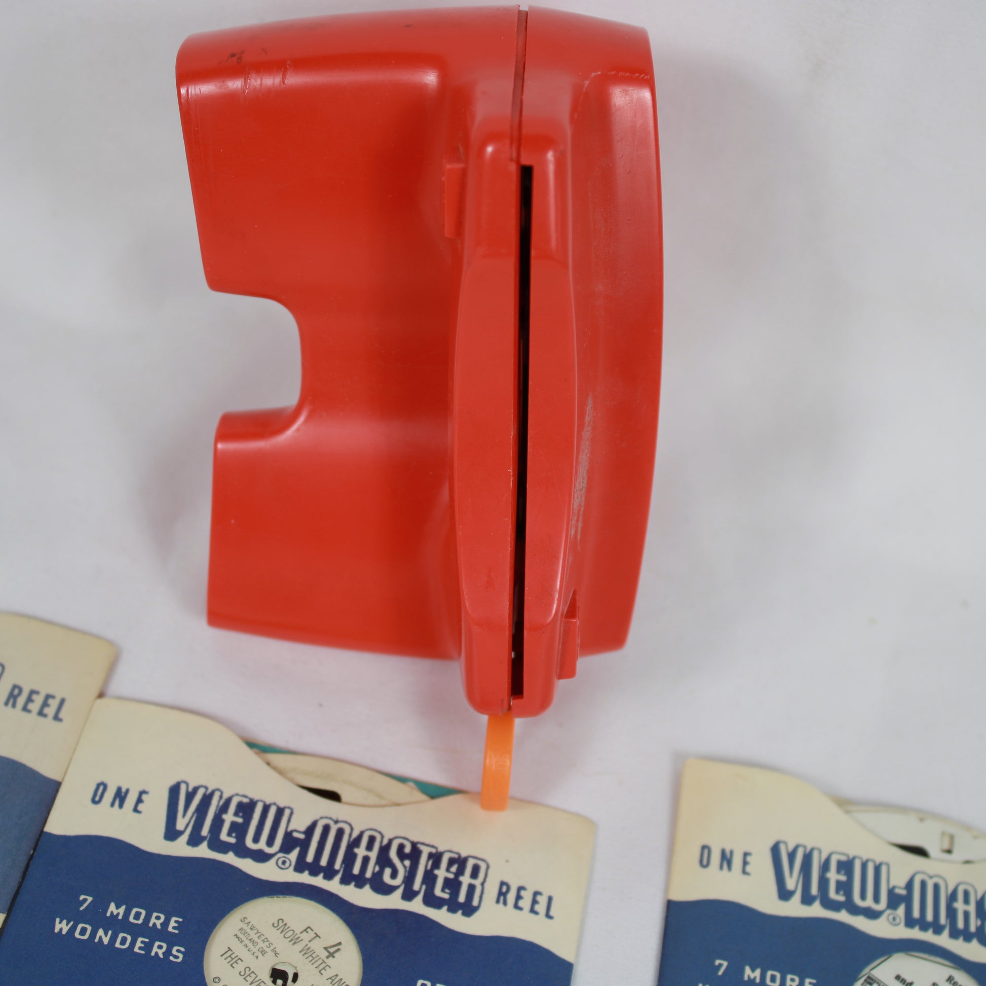 Red GAF View-Master 3D Viewer with 5 Reels Set