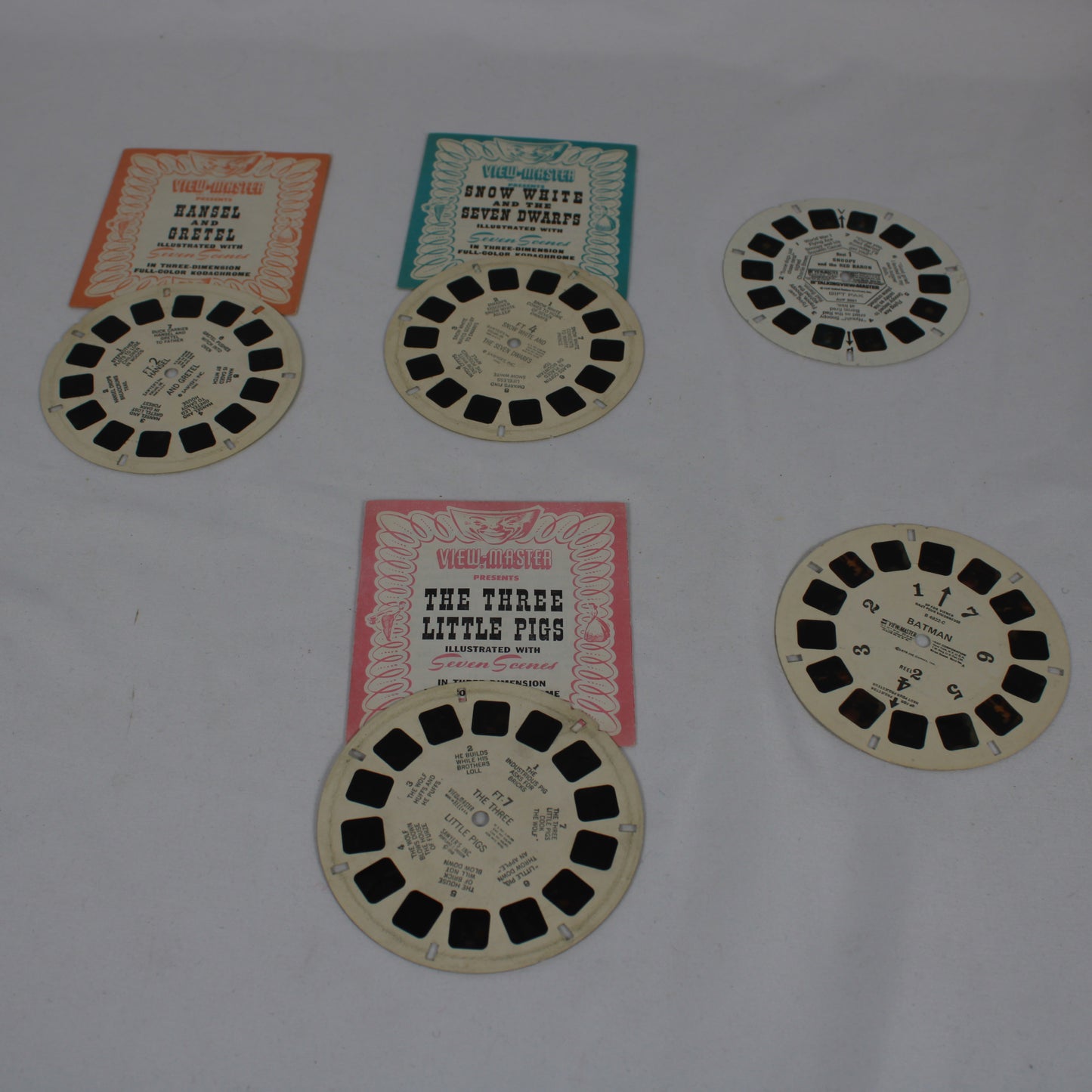 Red GAF View-Master 3D Viewer with 5 Reels Set
