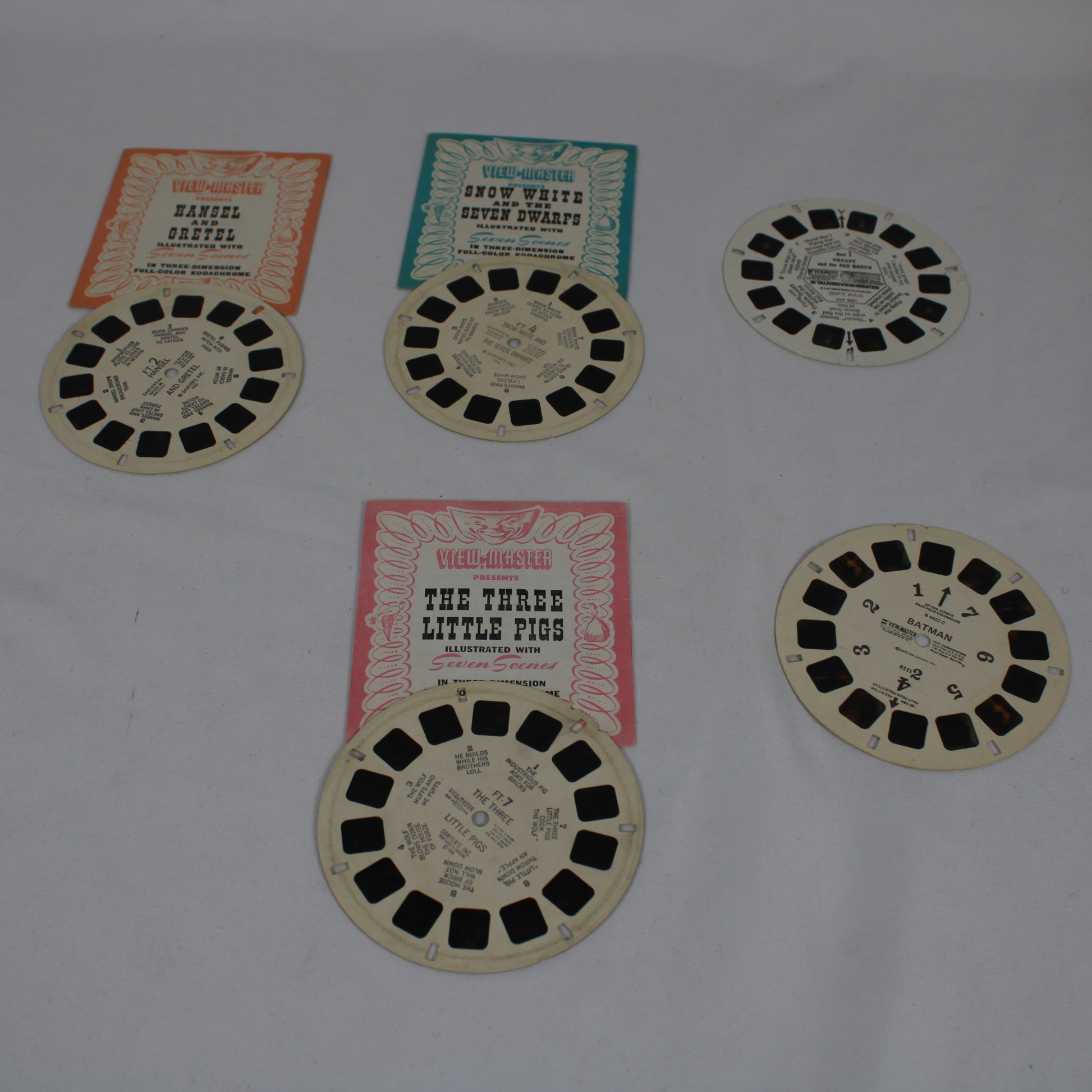 Red GAF View-Master 3D Viewer with 5 Reels Set