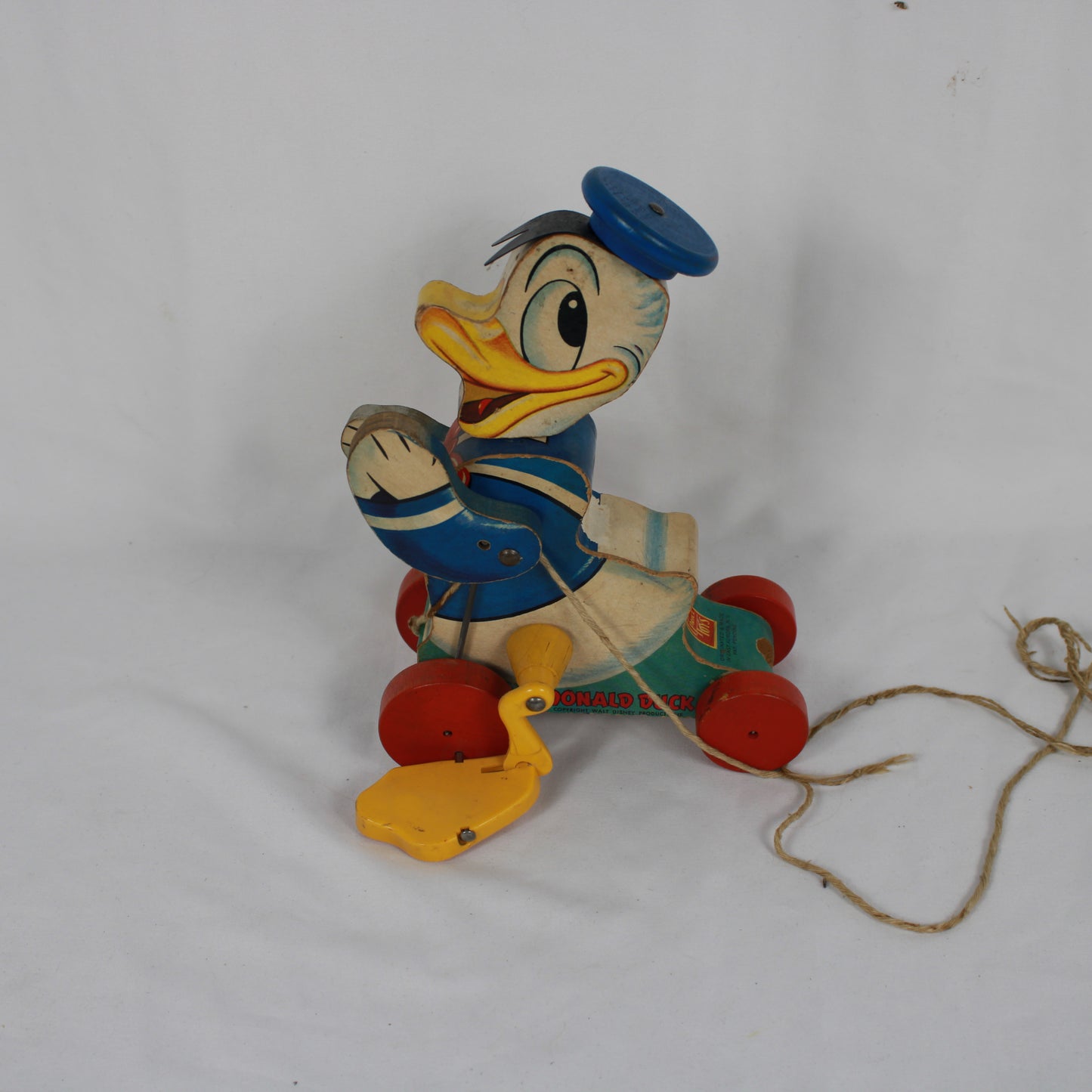 1950s Fisher-Price Donald Duck Wooden Pull Toy No. 765