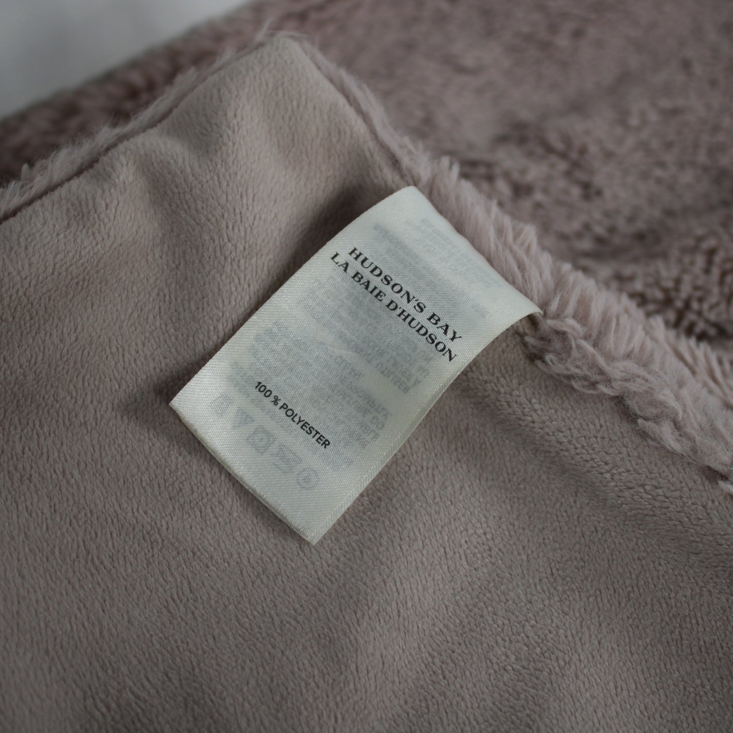 Hudson's Bay Ultra-Soft Faux Fur Throw Blanket - Dusty Rose / Taupe