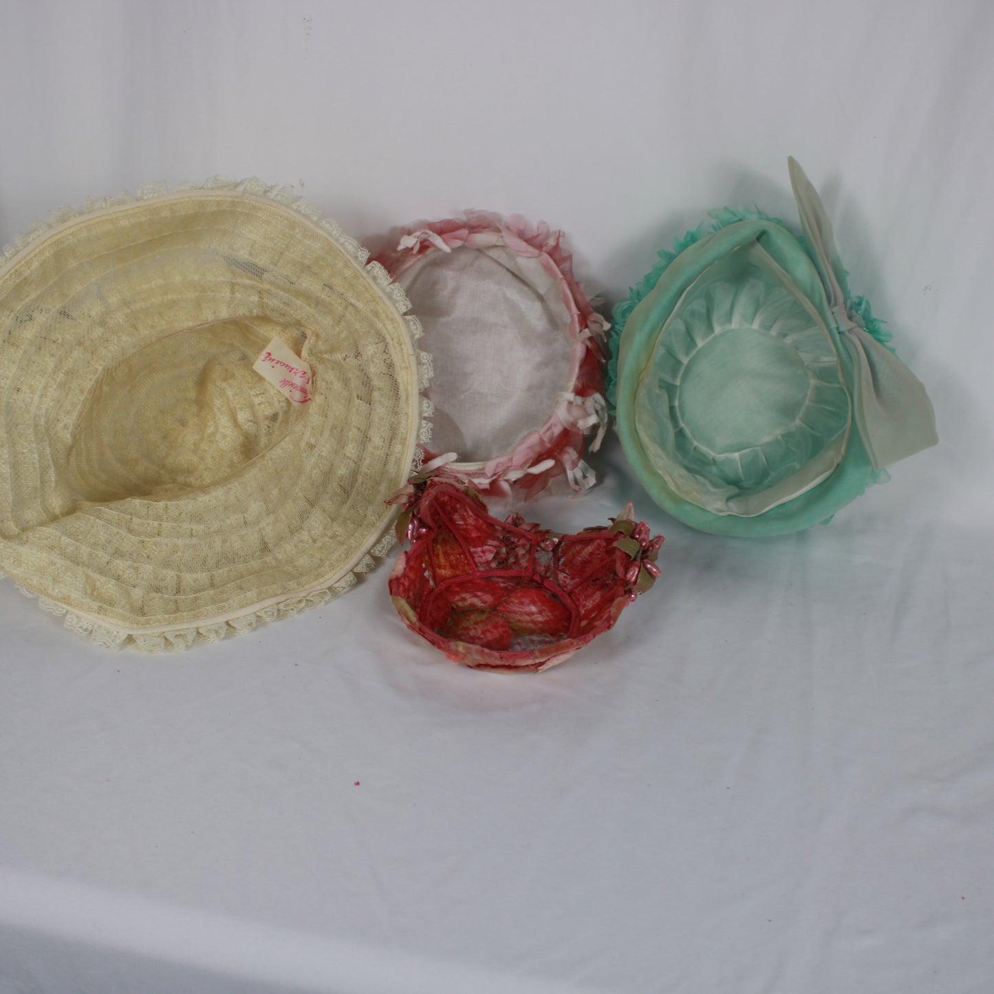 1950s-1960s Women's Millinery Hat Lot - Set of 8 - Floral, Lace, Pillbox & Fascinator Styles