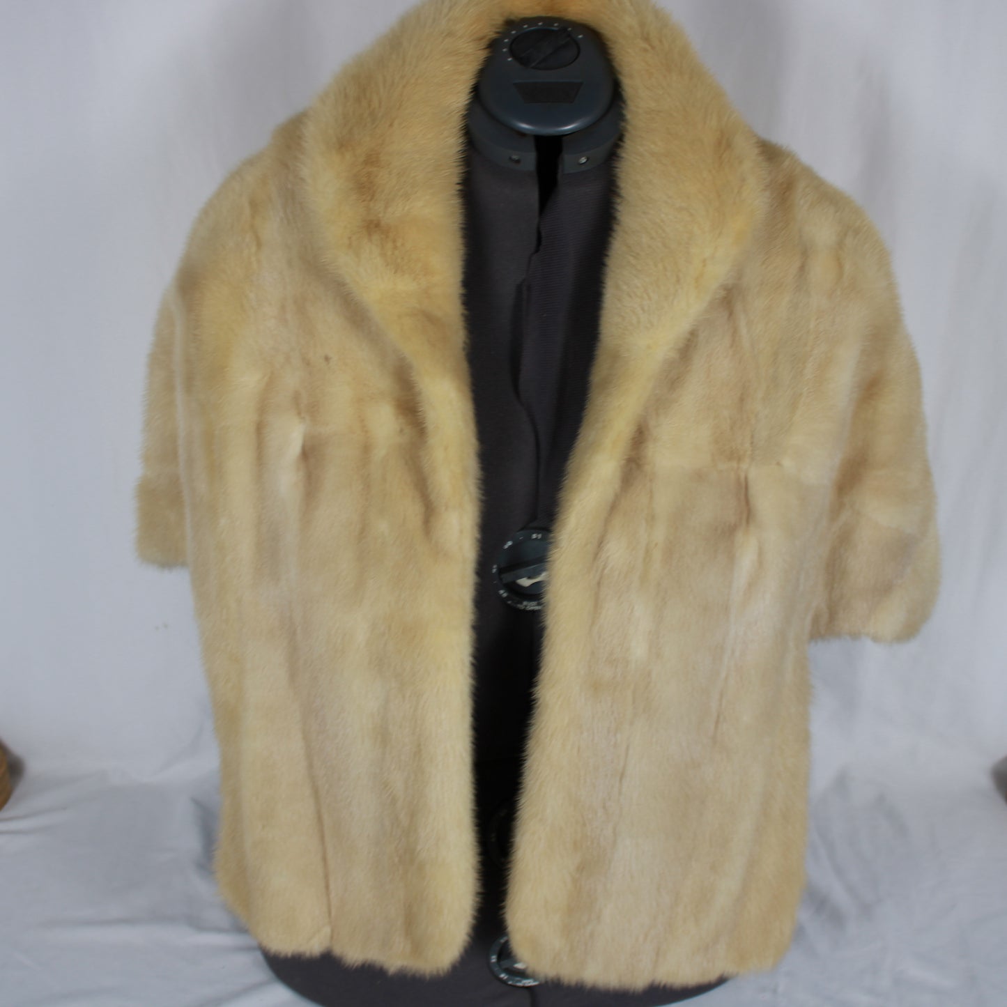 Honey Blonde Blonde Mink Fur Stole - Short Sleeve Wrap Capelet