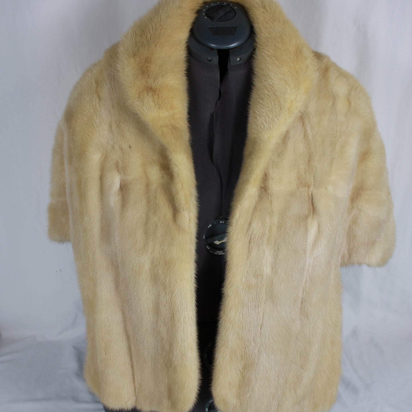 Honey Blonde Blonde Mink Fur Stole - Short Sleeve Wrap Capelet