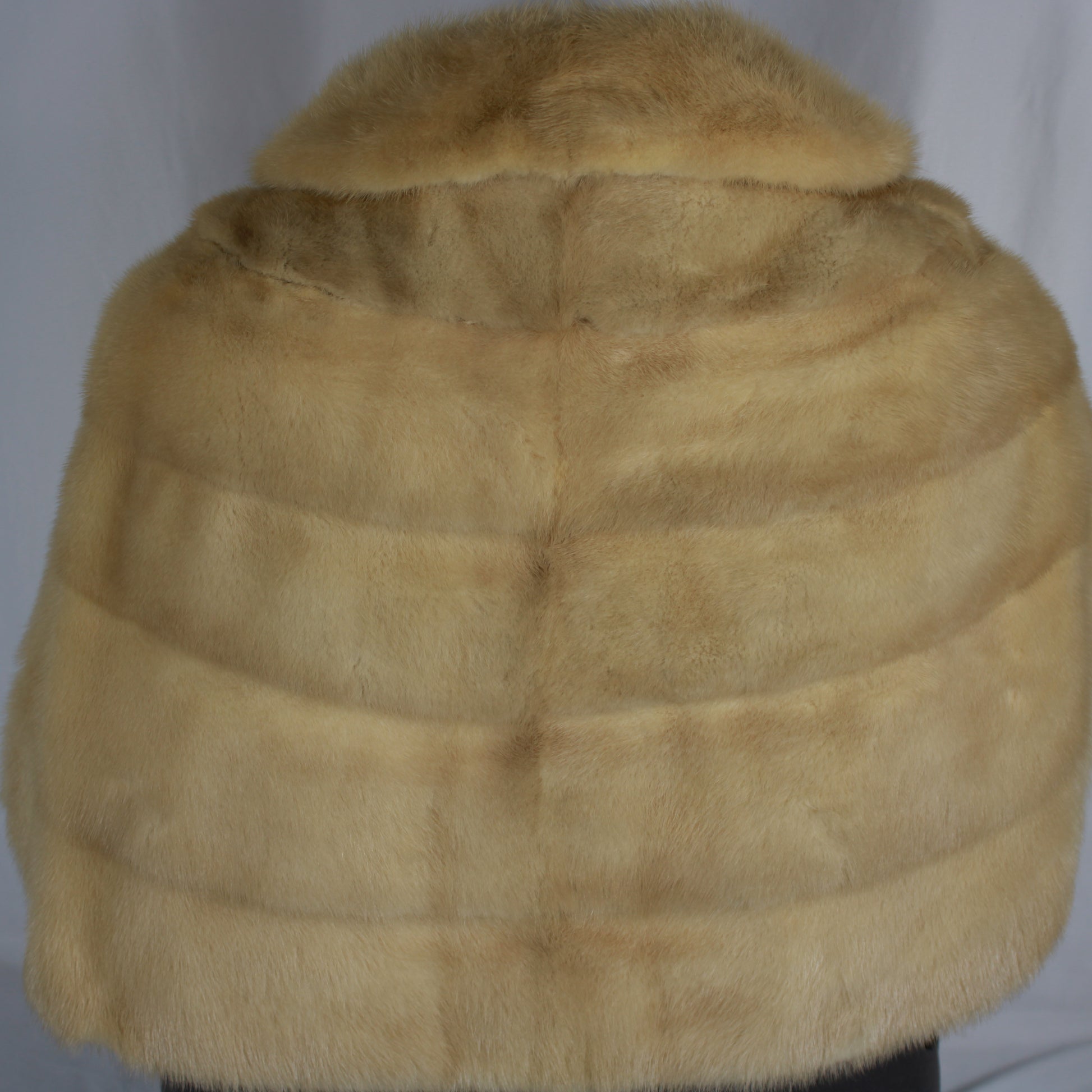 Honey Blonde Blonde Mink Fur Stole - Short Sleeve Wrap Capelet