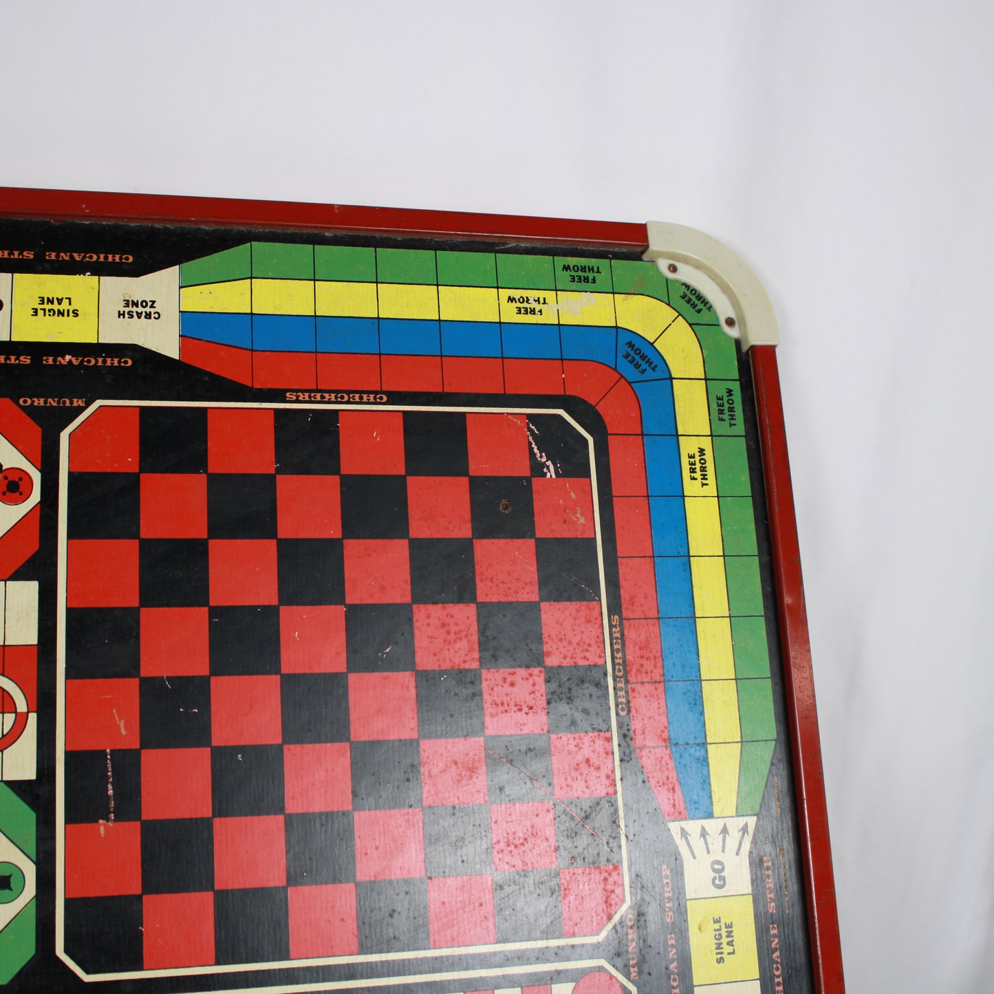 Munro 2-in-1 Wooden Game Board: Crokinole, Snakes, Ladders & More