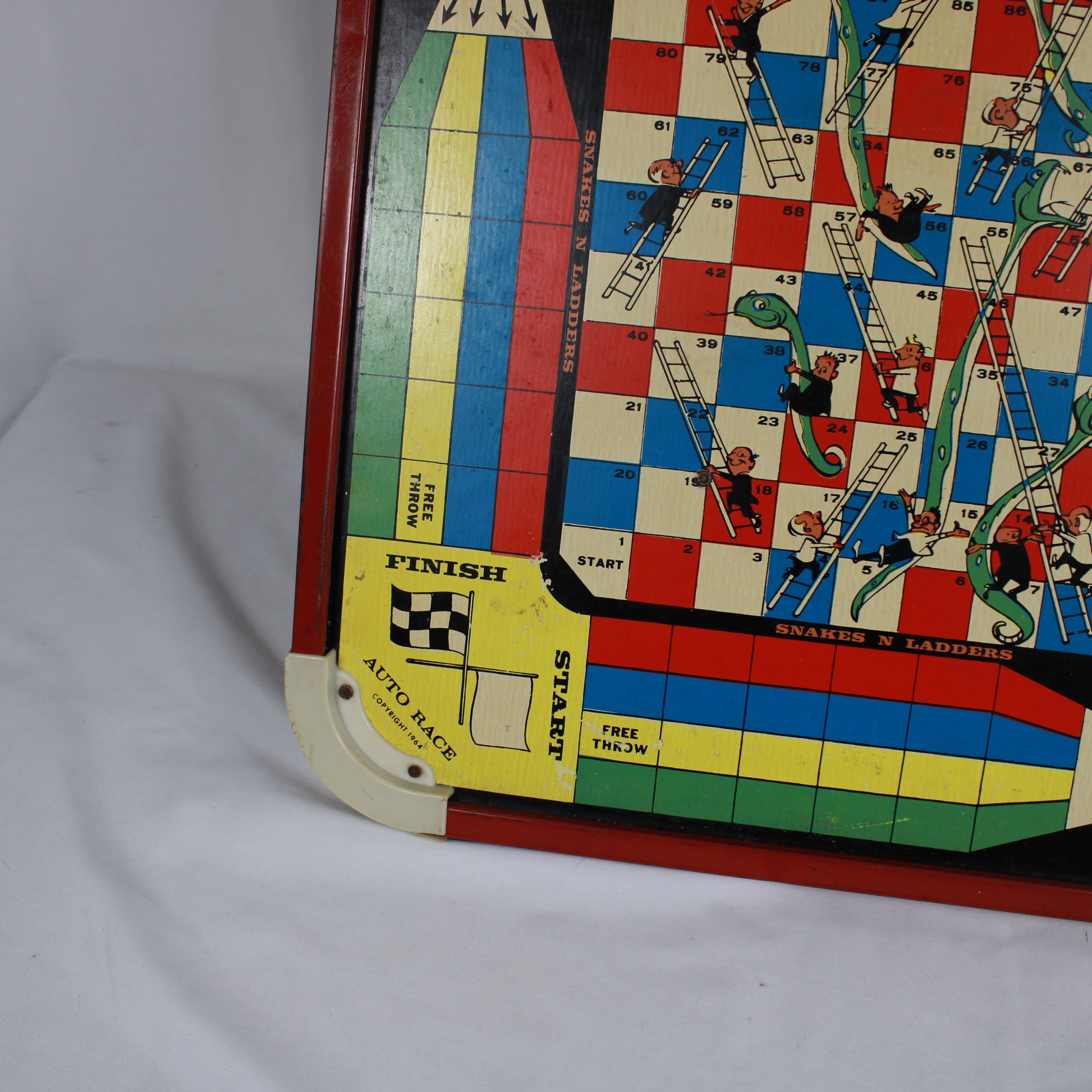 Munro 2-in-1 Wooden Game Board: Crokinole, Snakes, Ladders & More