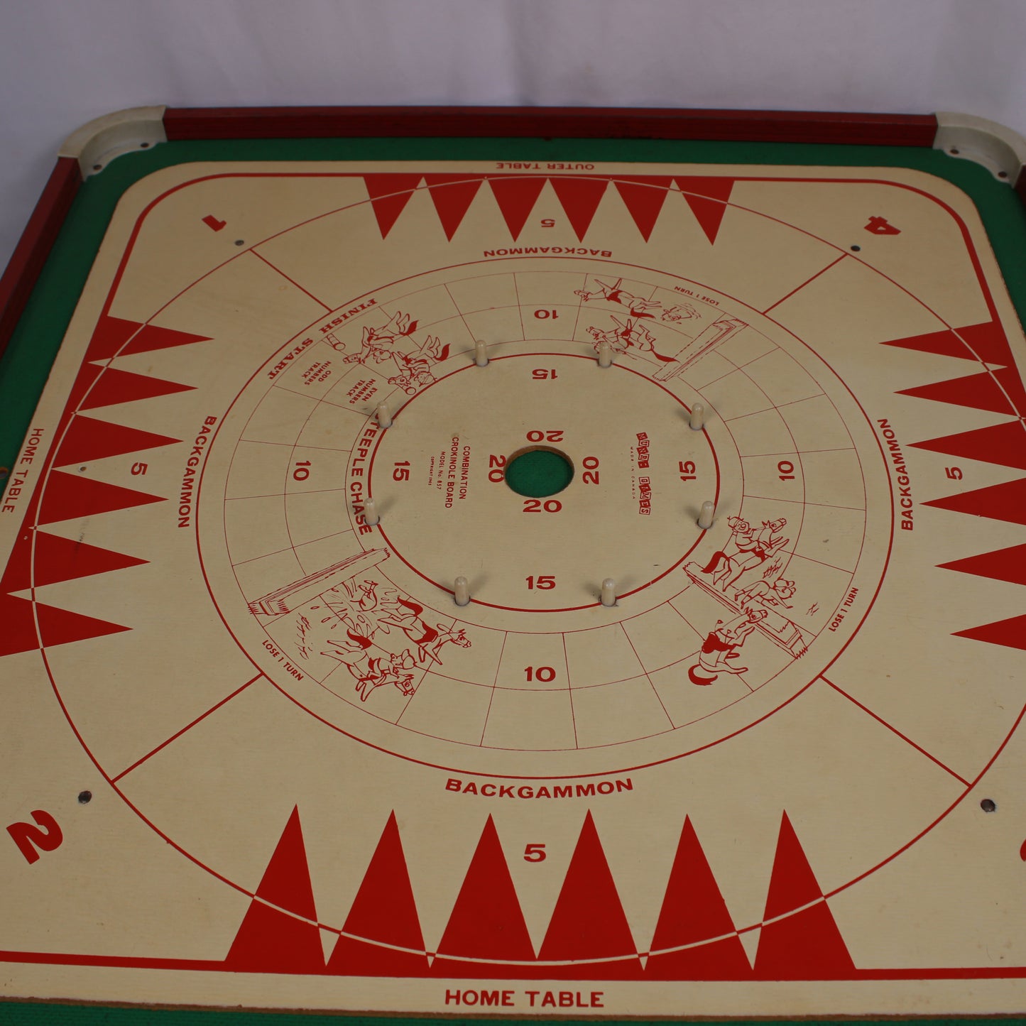Munro 2-in-1 Wooden Game Board: Crokinole, Snakes, Ladders & More