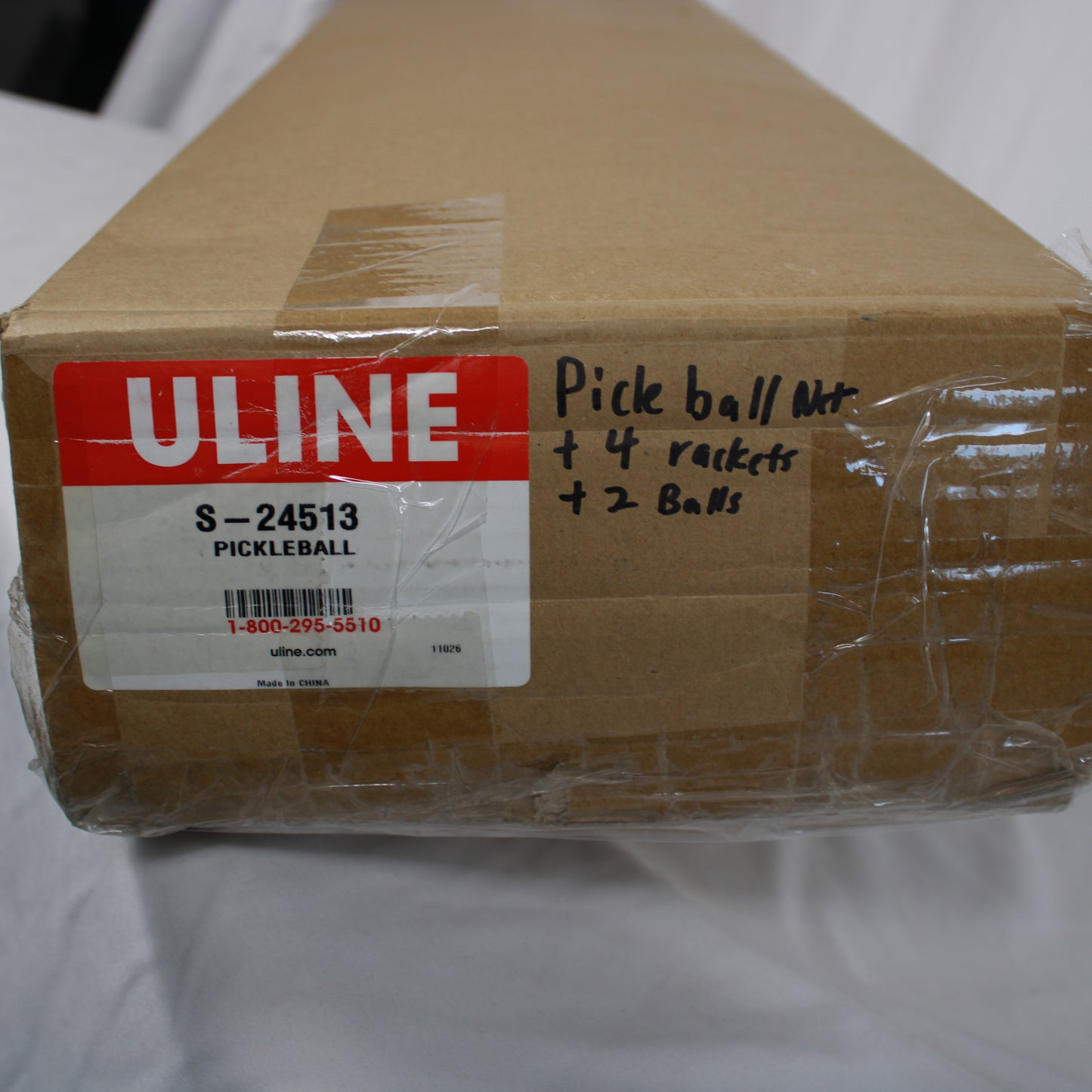Uline Portable Pickleball Set - Regulation Net Frame,4 Wooden Paddles & 2 Pickleballs