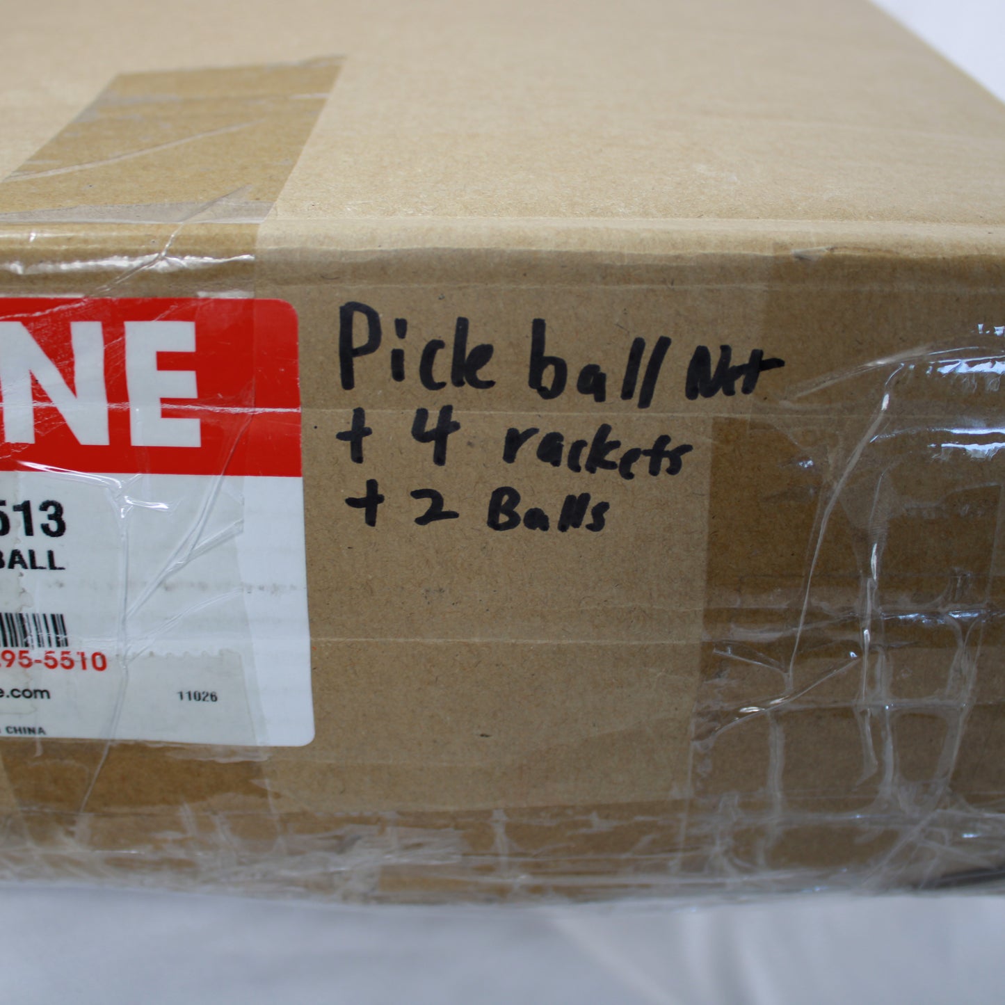 Uline Portable Pickleball Set - Regulation Net Frame,4 Wooden Paddles & 2 Pickleballs