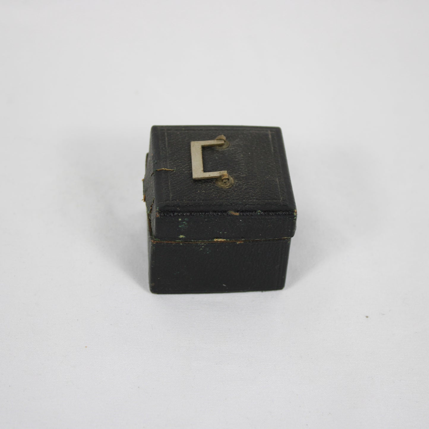 19th C Leather Travelling Inkwell – Vibrant Green Interior & Glass Insert