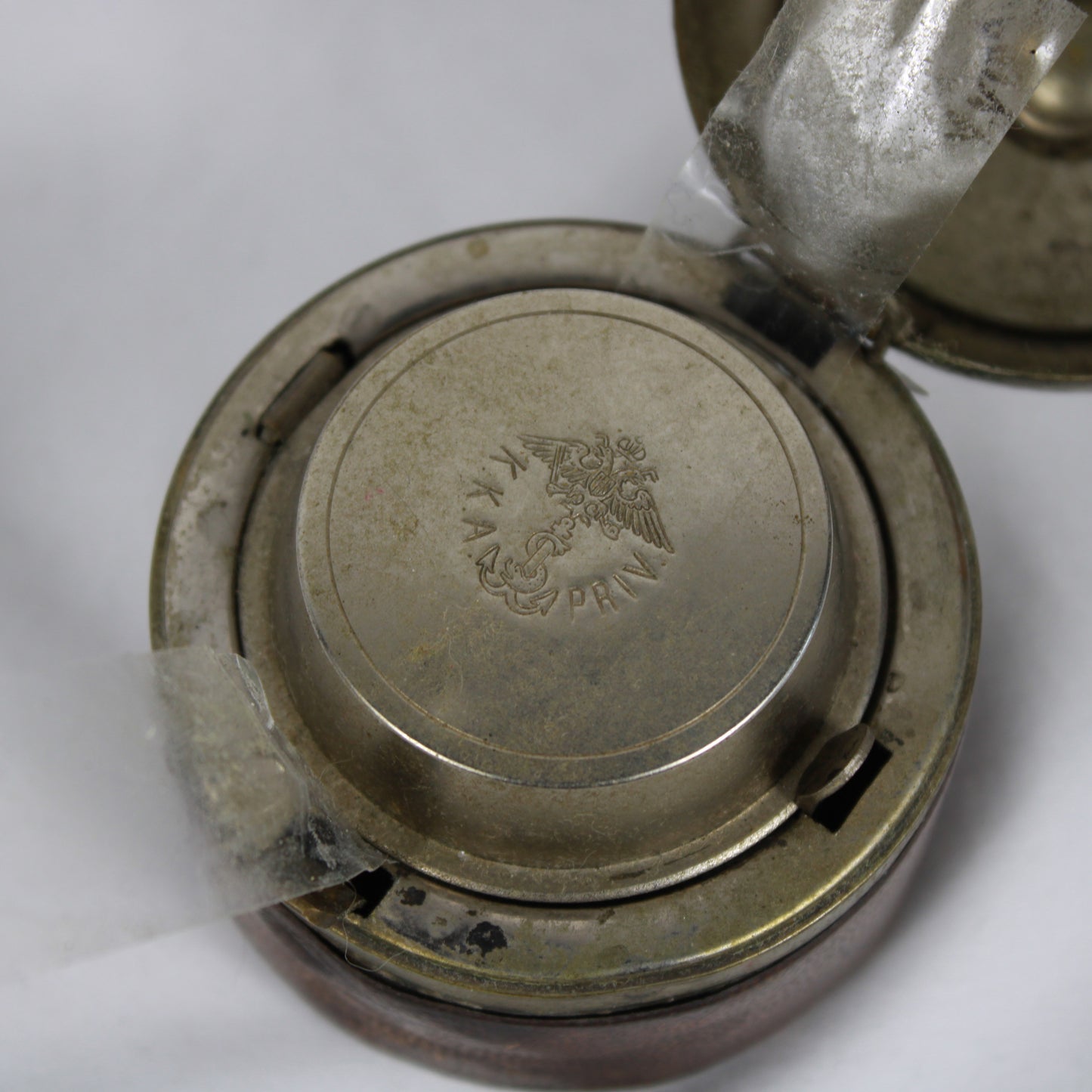 19th C Austro-Hungarian Portable Leather Inkwell – Imperial Patent Stamp