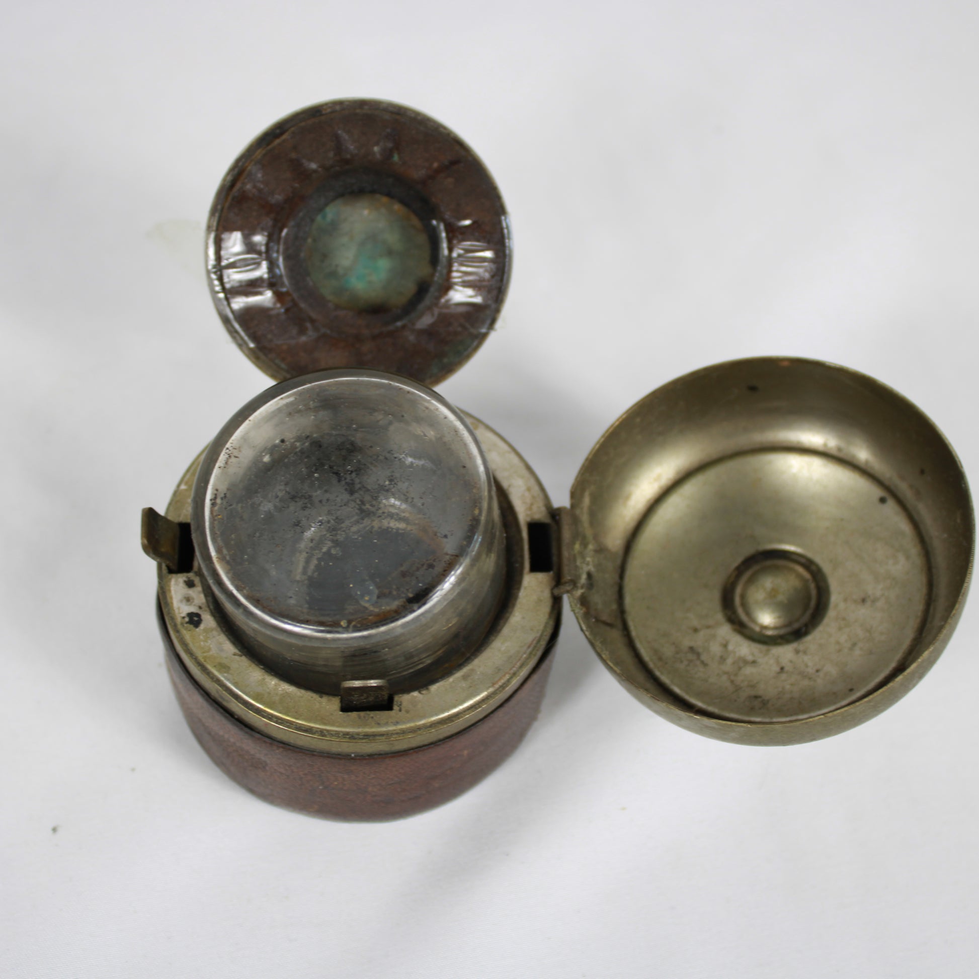 19th C Austro-Hungarian Portable Leather Inkwell – Imperial Patent Stamp