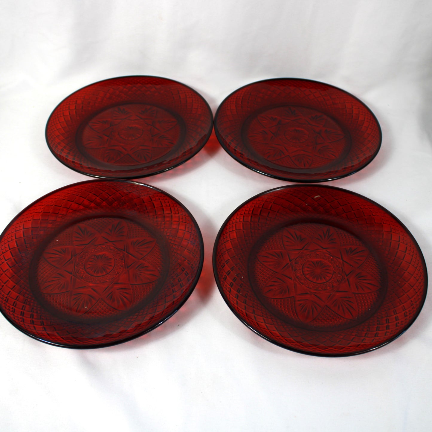 Cristal D’Arques Durand Antique Ruby Red Glassware Set - Made in France