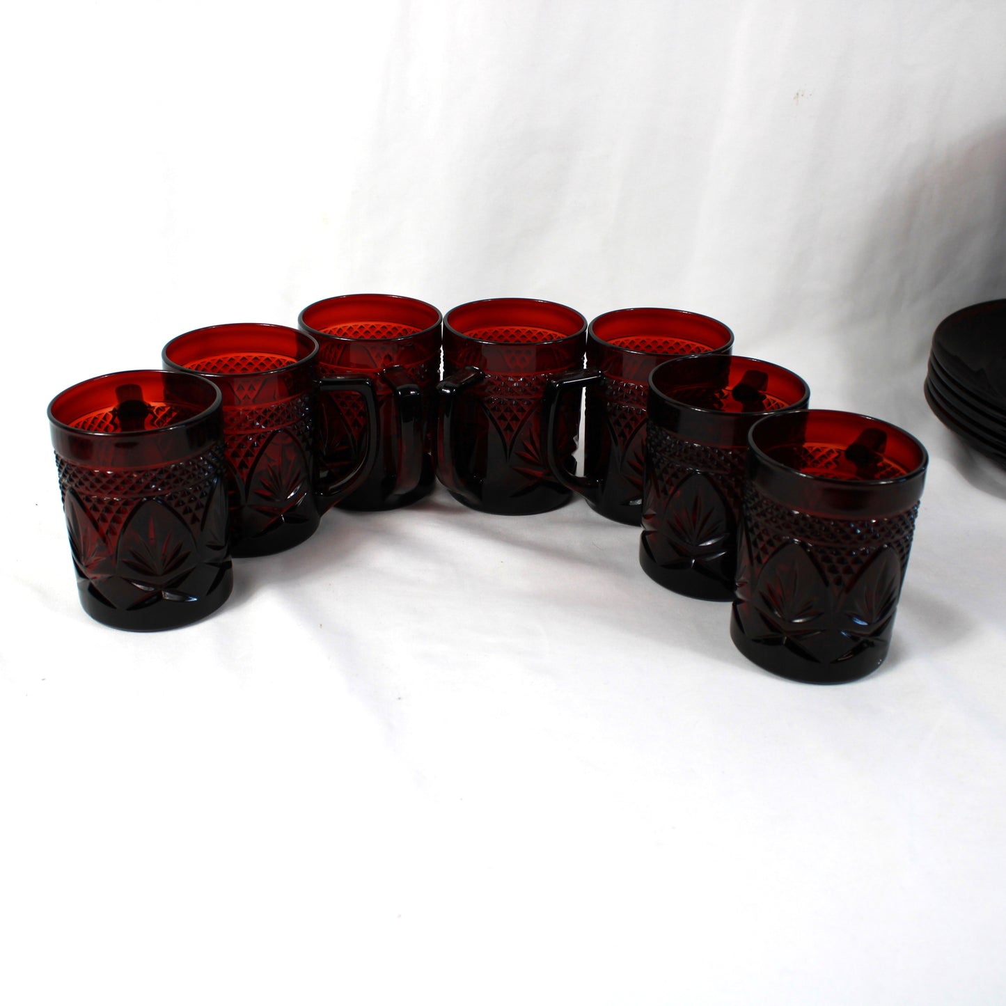 Cristal D’Arques Durand Antique Ruby Red Glassware Set - Made in France