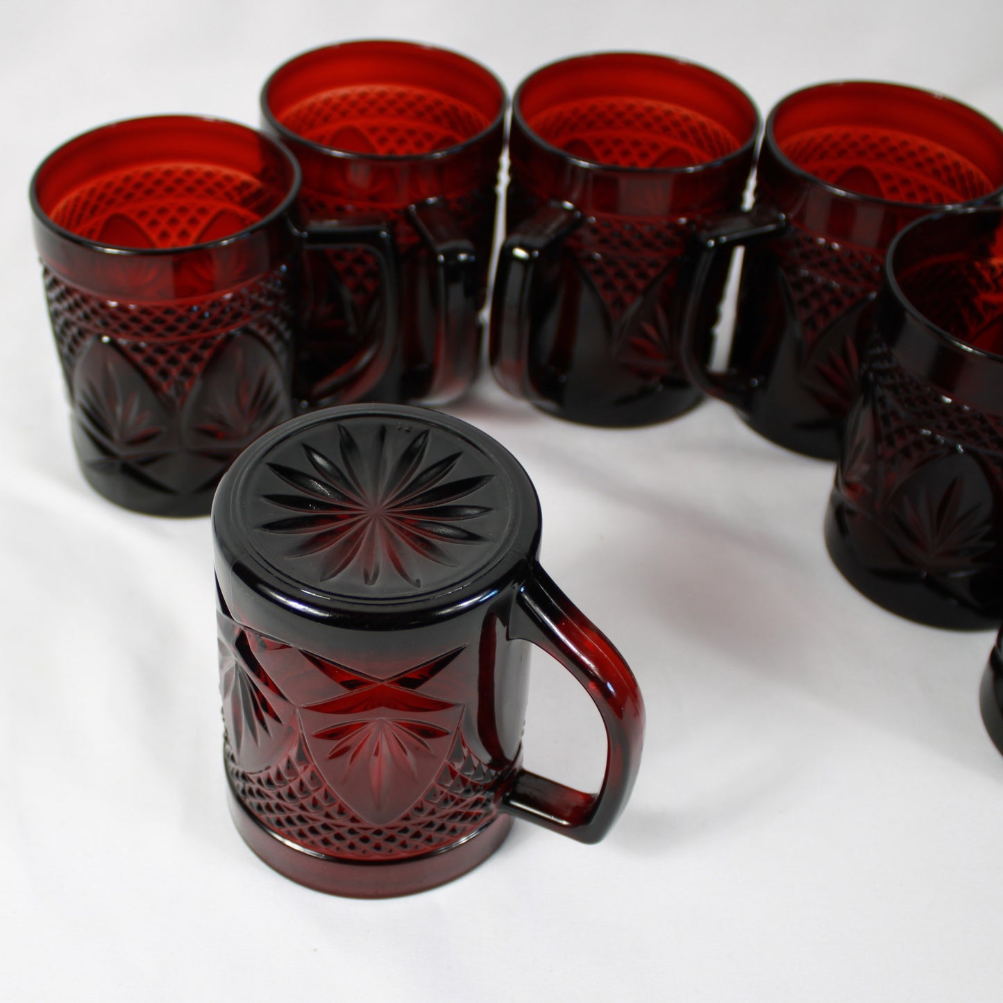 Cristal D’Arques Durand Antique Ruby Red Glassware Set - Made in France