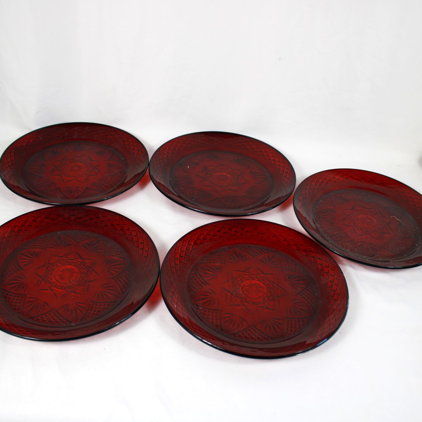 Cristal D’Arques Durand Antique Ruby Red Glassware Set - Made in France