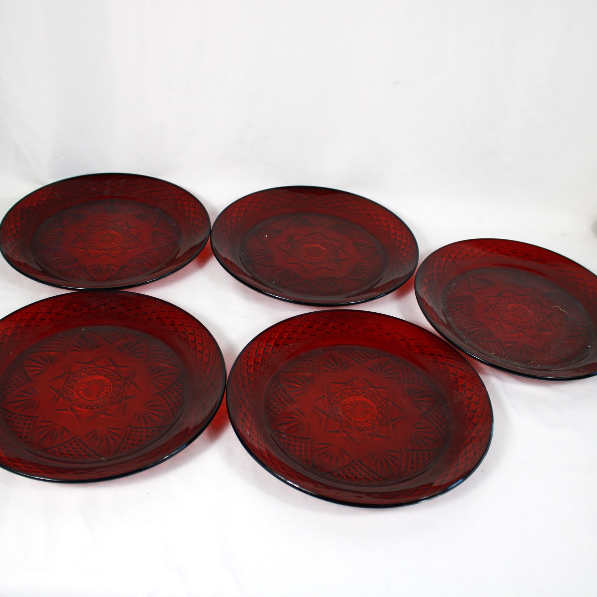 Cristal D’Arques Durand Antique Ruby Red Glassware Set - Made in France