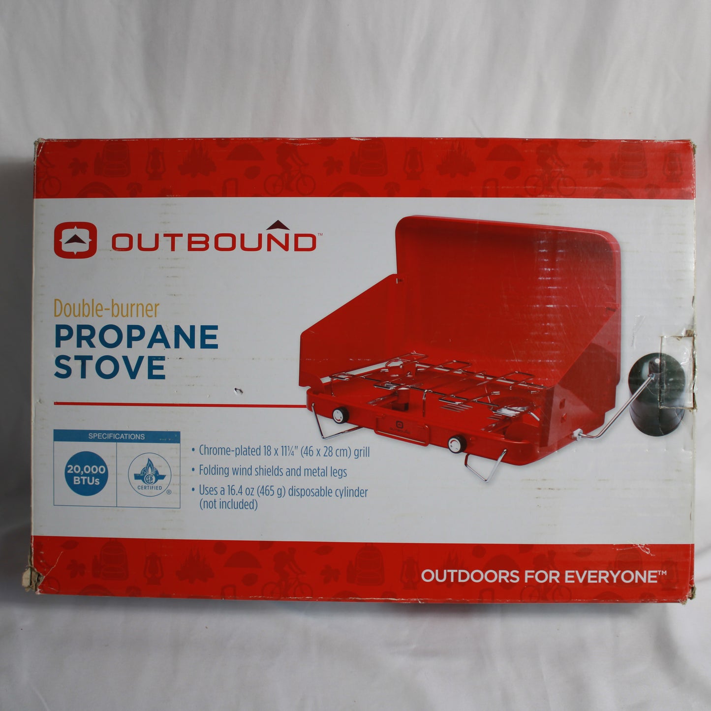 Outbound 2-Burner Portable Propane Camping Stove (20,000 BTU) with Original Box