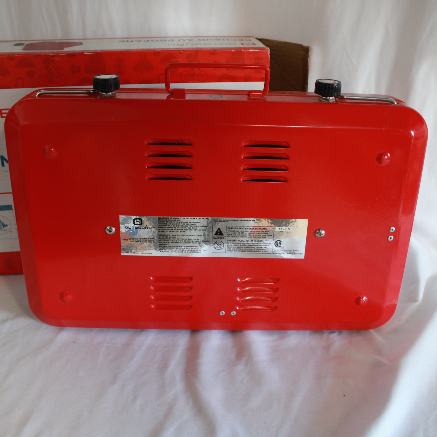 Outbound 2-Burner Portable Propane Camping Stove (20,000 BTU) with Original Box