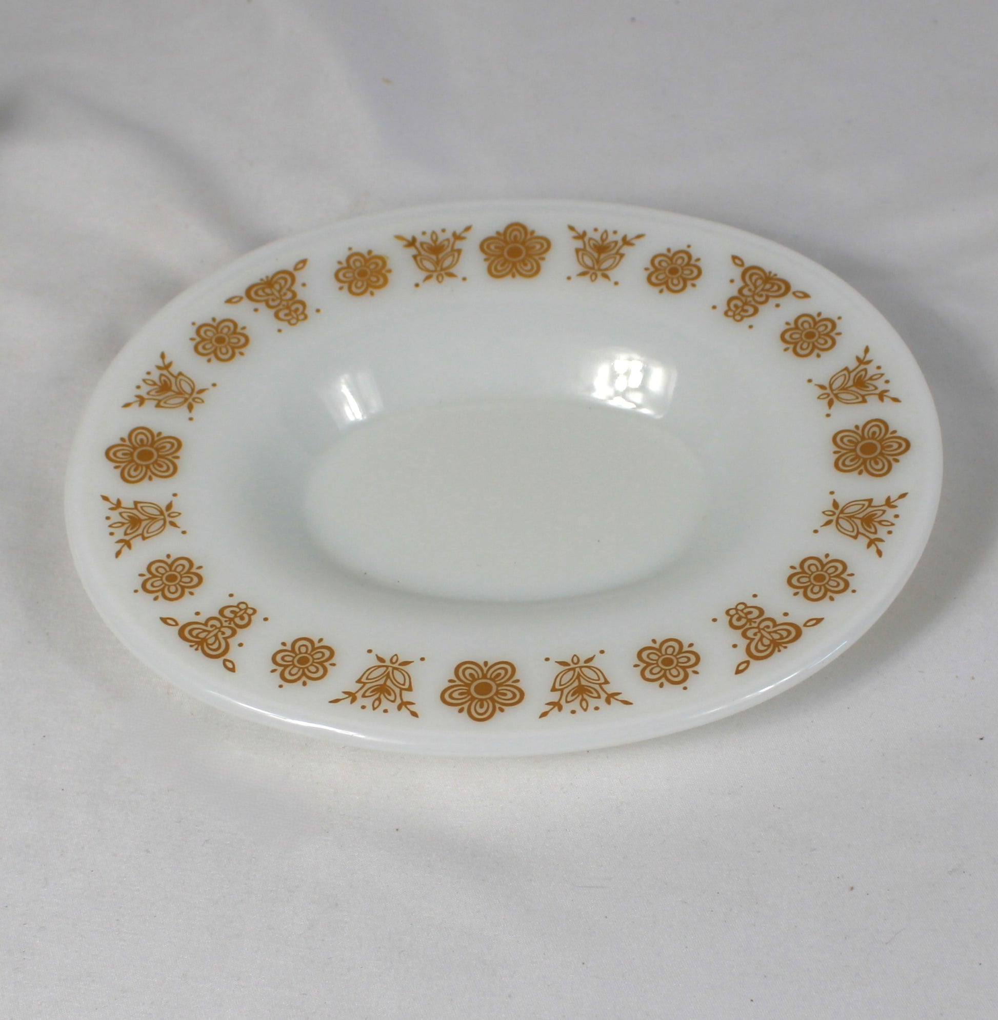 Vintage Pyrex Golden Butterfly Gravy Boat and Underplate