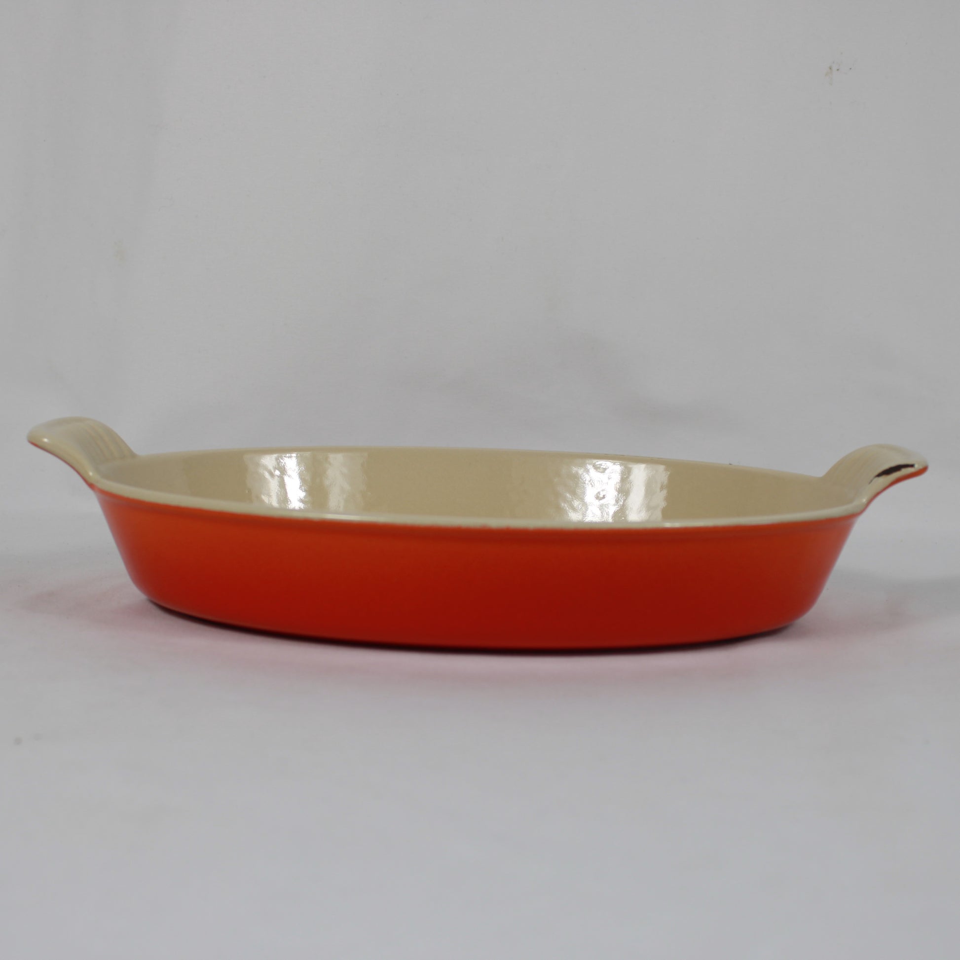 Le Creuset Flame Orange Enamel Cast Iron Oval Au Gratin Baking Dish