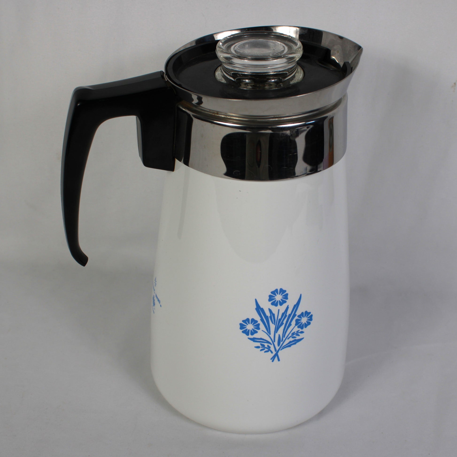 Vintage Corning Ware Blue Cornflower 9-Cup Stovetop Coffee Percolator P-119