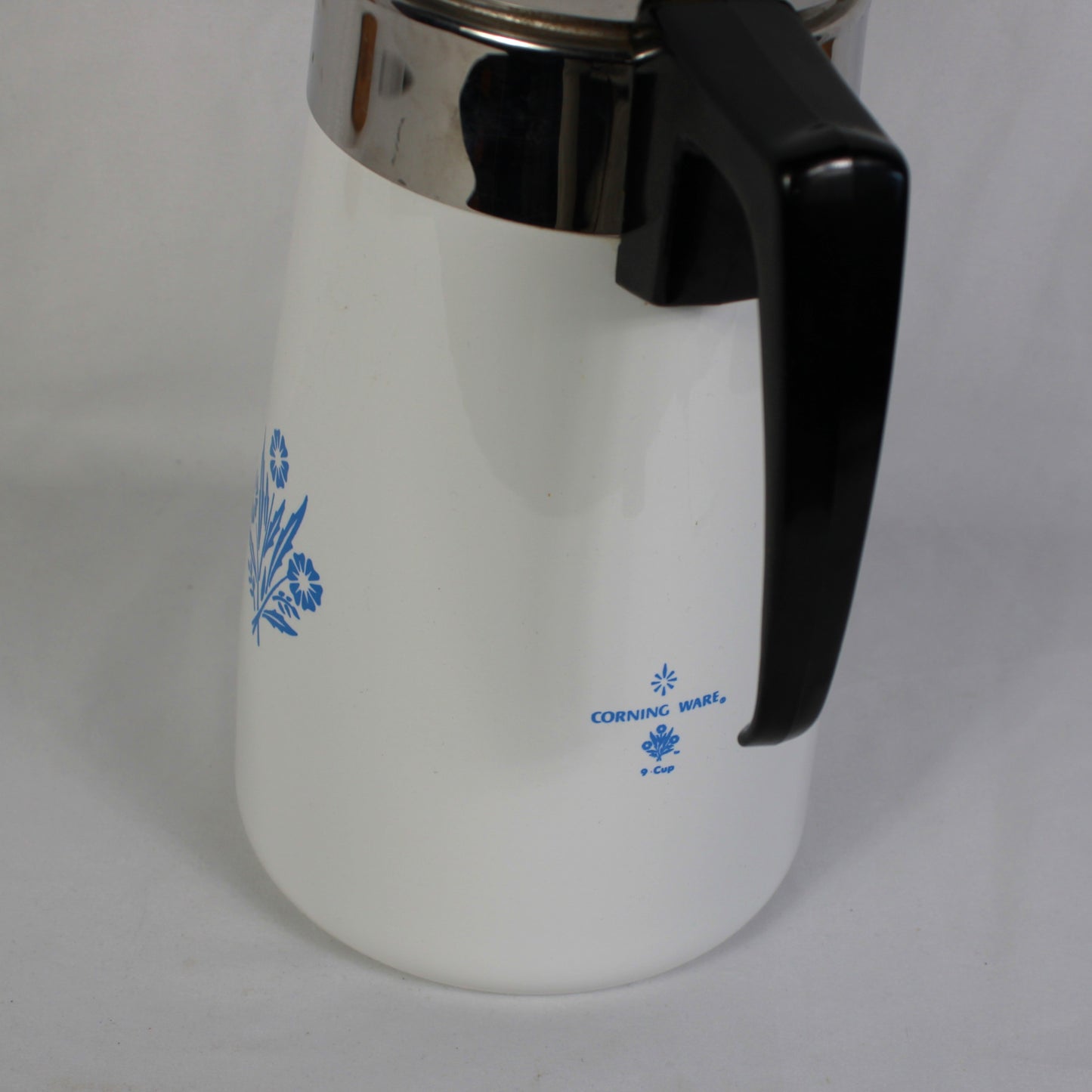 Vintage Corning Ware Blue Cornflower 9-Cup Stovetop Coffee Percolator P-119