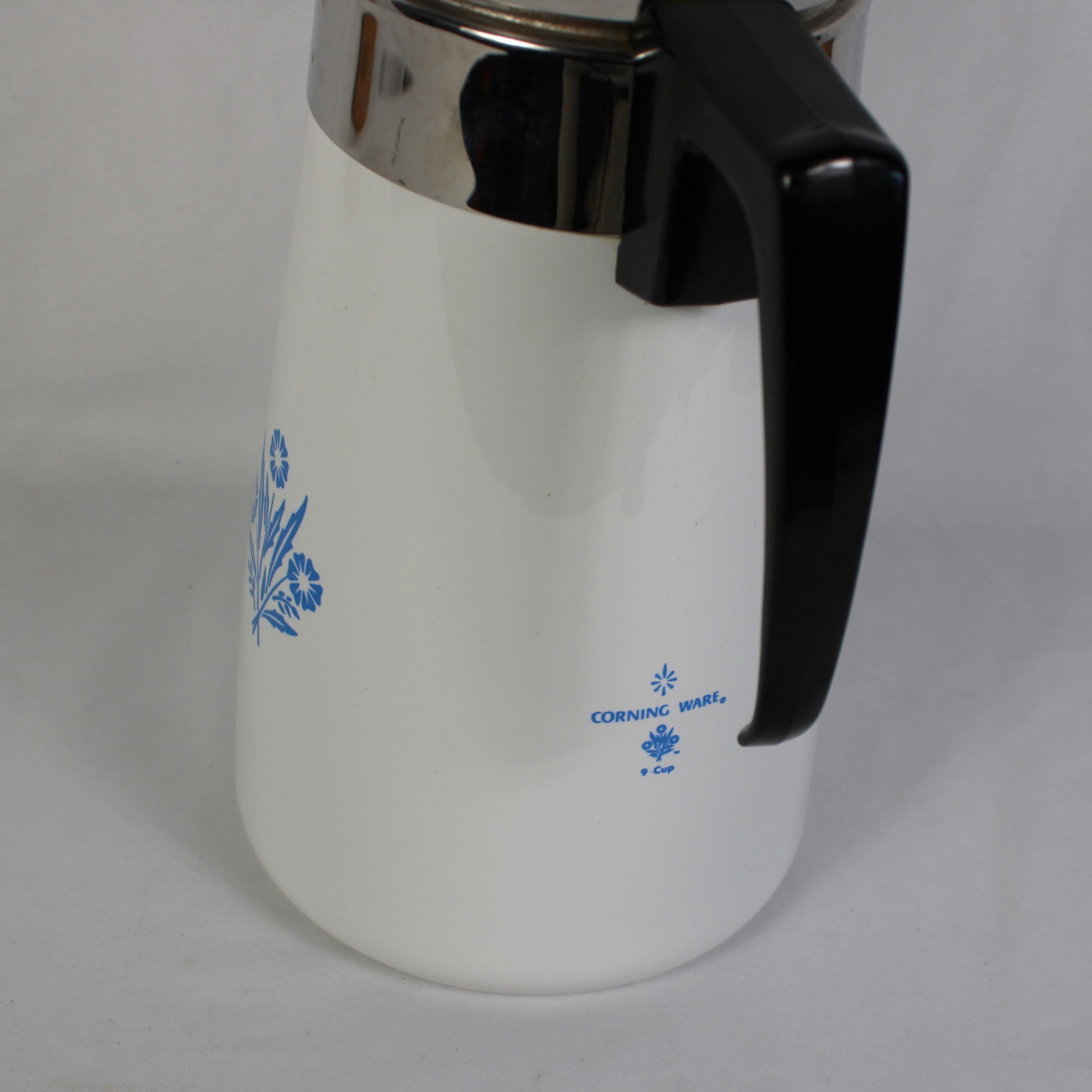Vintage Corning Ware Blue Cornflower 9-Cup Stovetop Coffee Percolator P-119