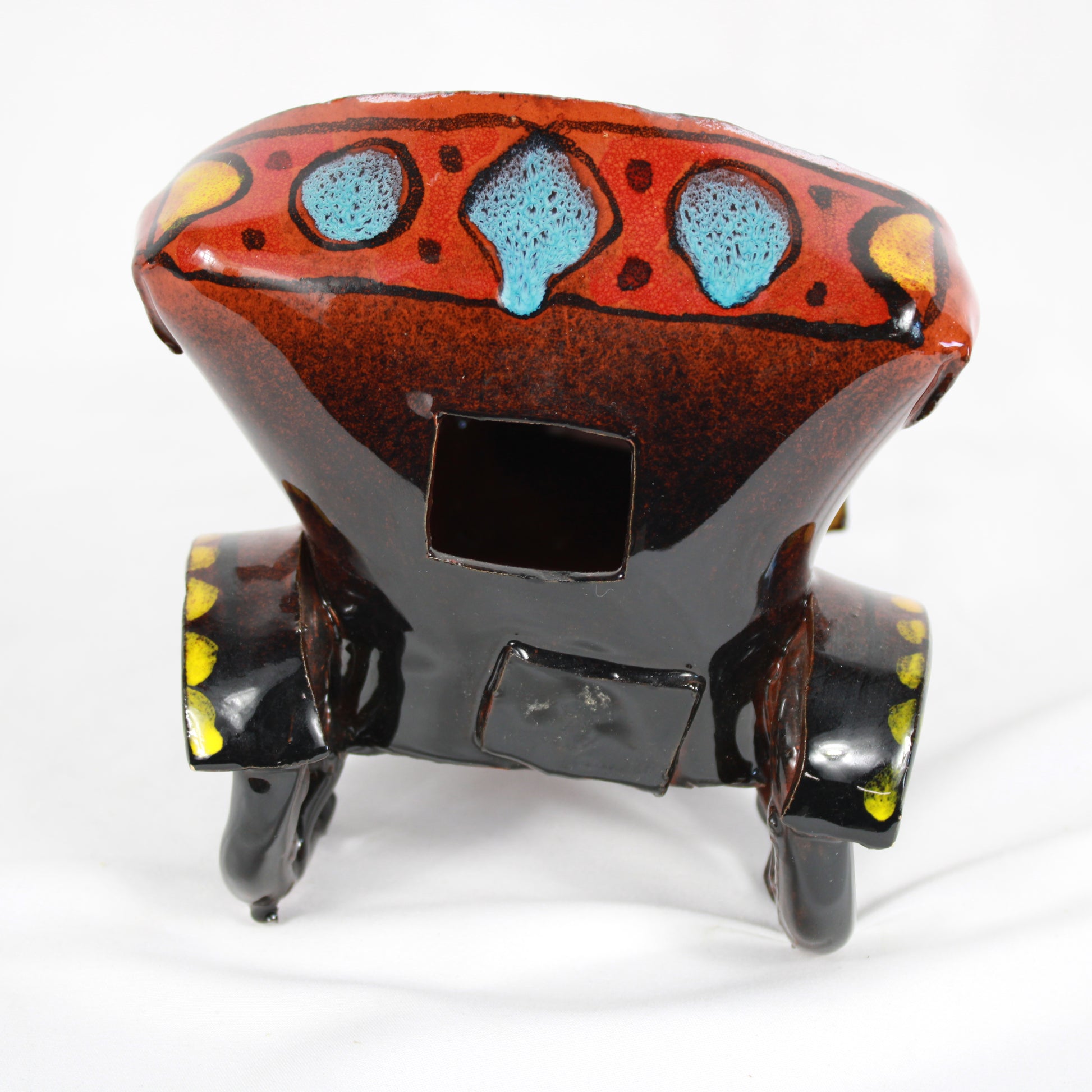 Studio Errevi Glazed Ceramic Old Timer Automobile Sculpture
