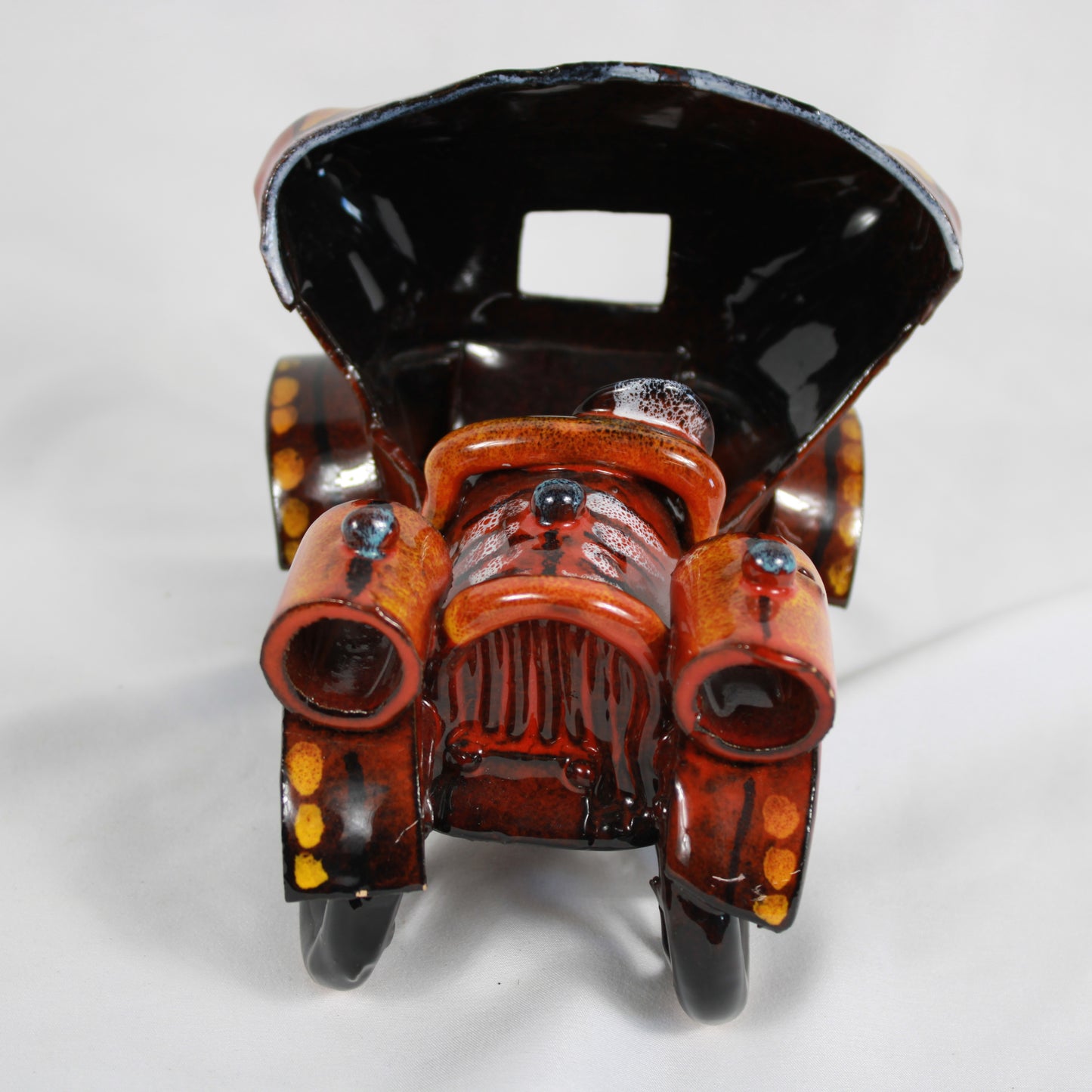 Studio Errevi Glazed Ceramic Old Timer Automobile Sculpture