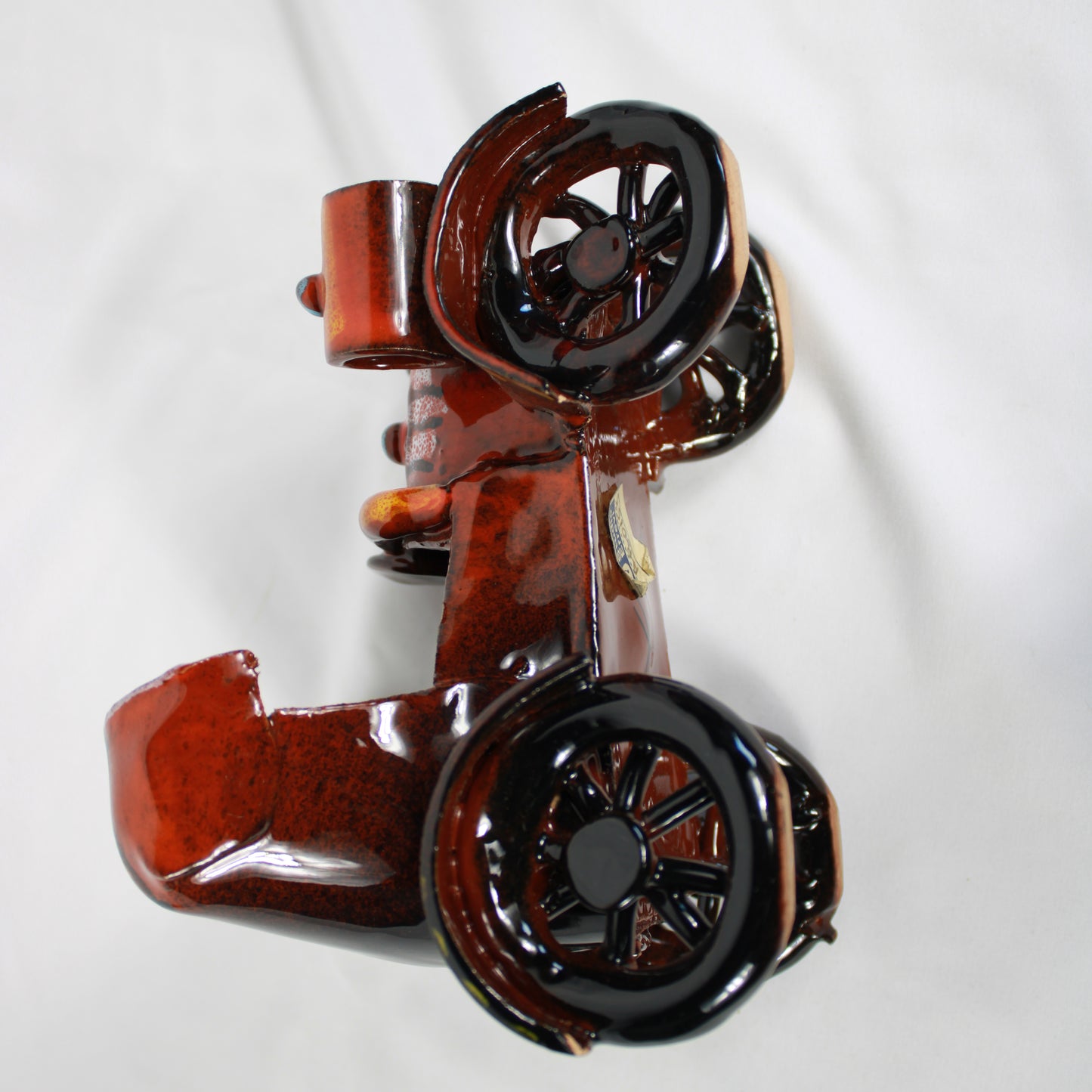 Studio Errevi Glazed Ceramic Old Timer Automobile Sculpture
