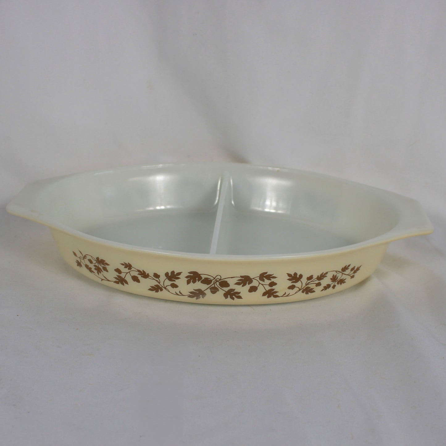 Pyrex Autumn Harvest Divided Oval Casserole Dish 1.5 Quart 063
