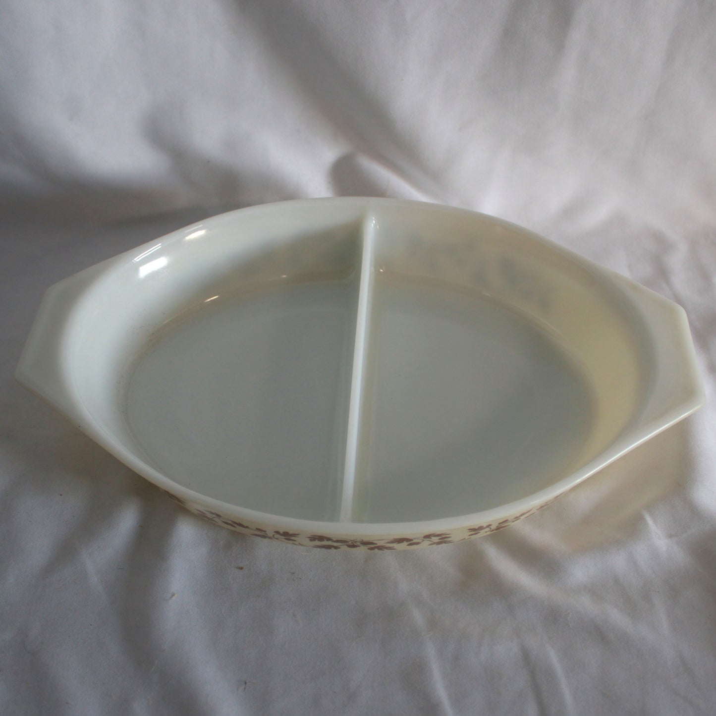 Pyrex Autumn Harvest Divided Oval Casserole Dish 1.5 Quart 063