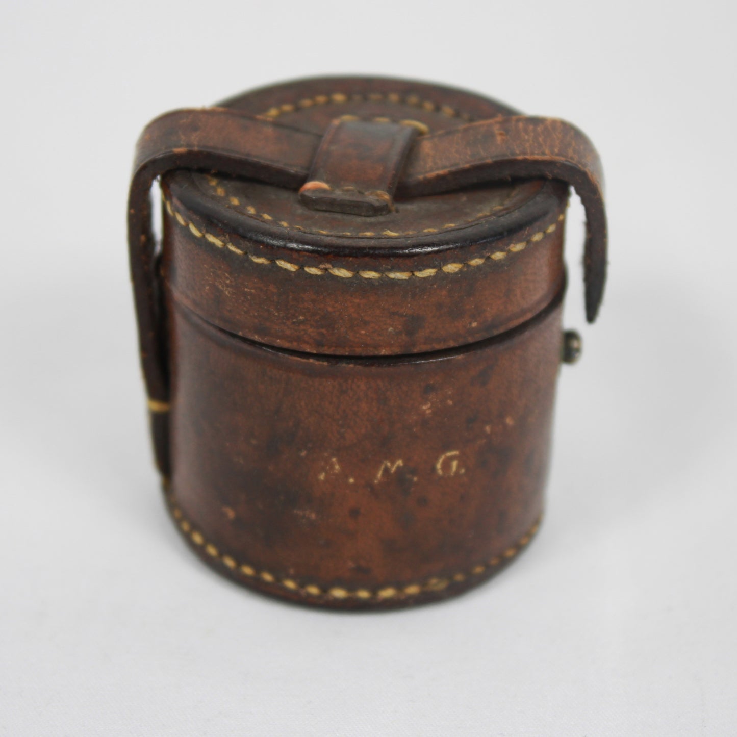 Electroplated Stacking Shot Glass Set in Monogrammed Leather Case