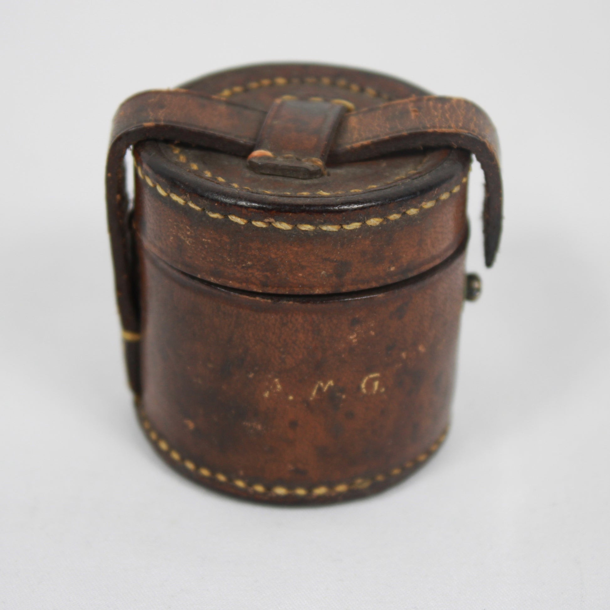 Electroplated Stacking Shot Glass Set in Monogrammed Leather Case