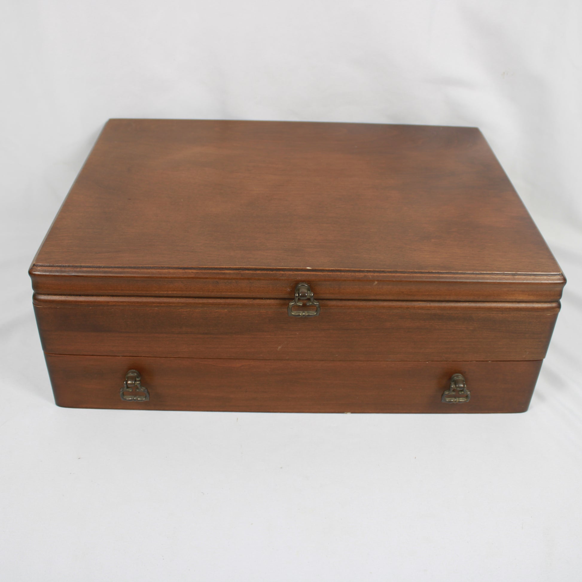 Vintage Old Company Plate "Signature" Silverplate Flatware Set with Wooden Storage Chest - 38 Pieces