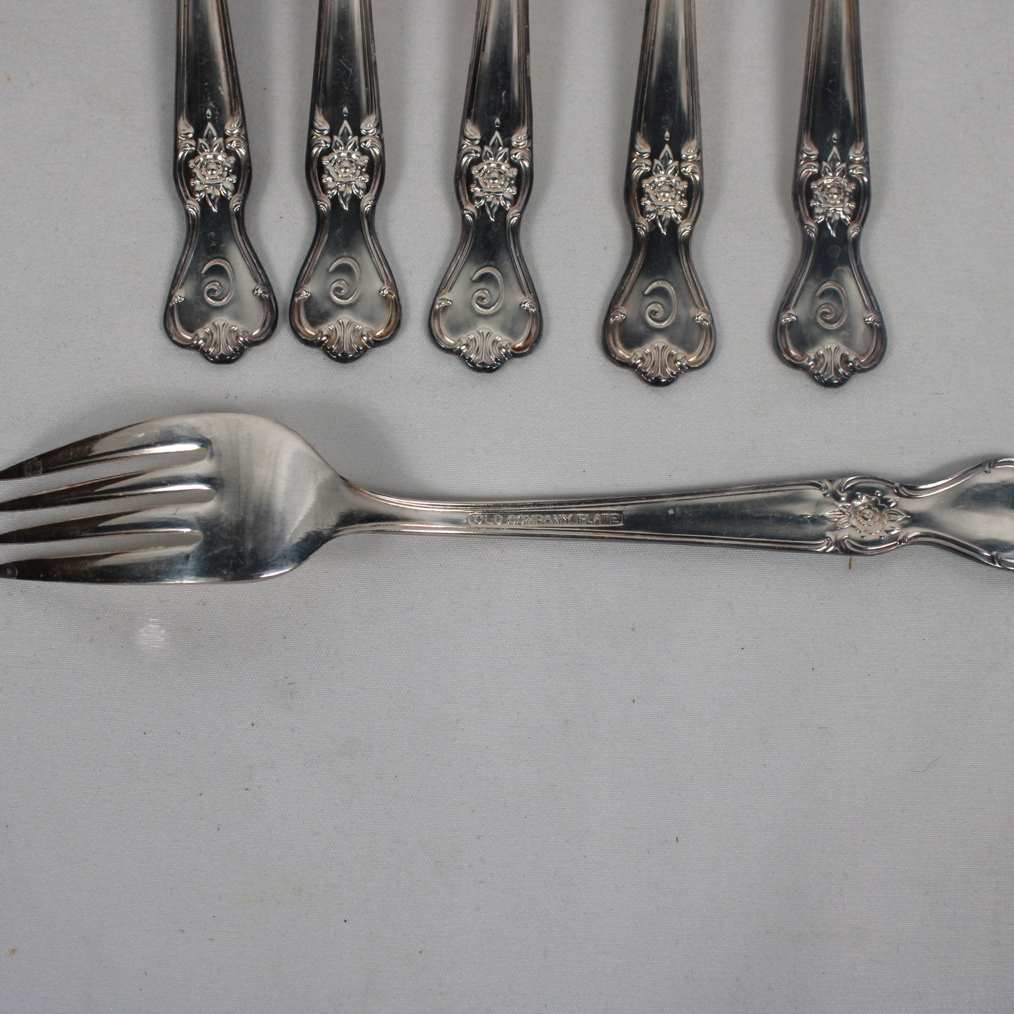 Vintage Old Company Plate "Signature" Silverplate Flatware Set with Wooden Storage Chest - 38 Pieces