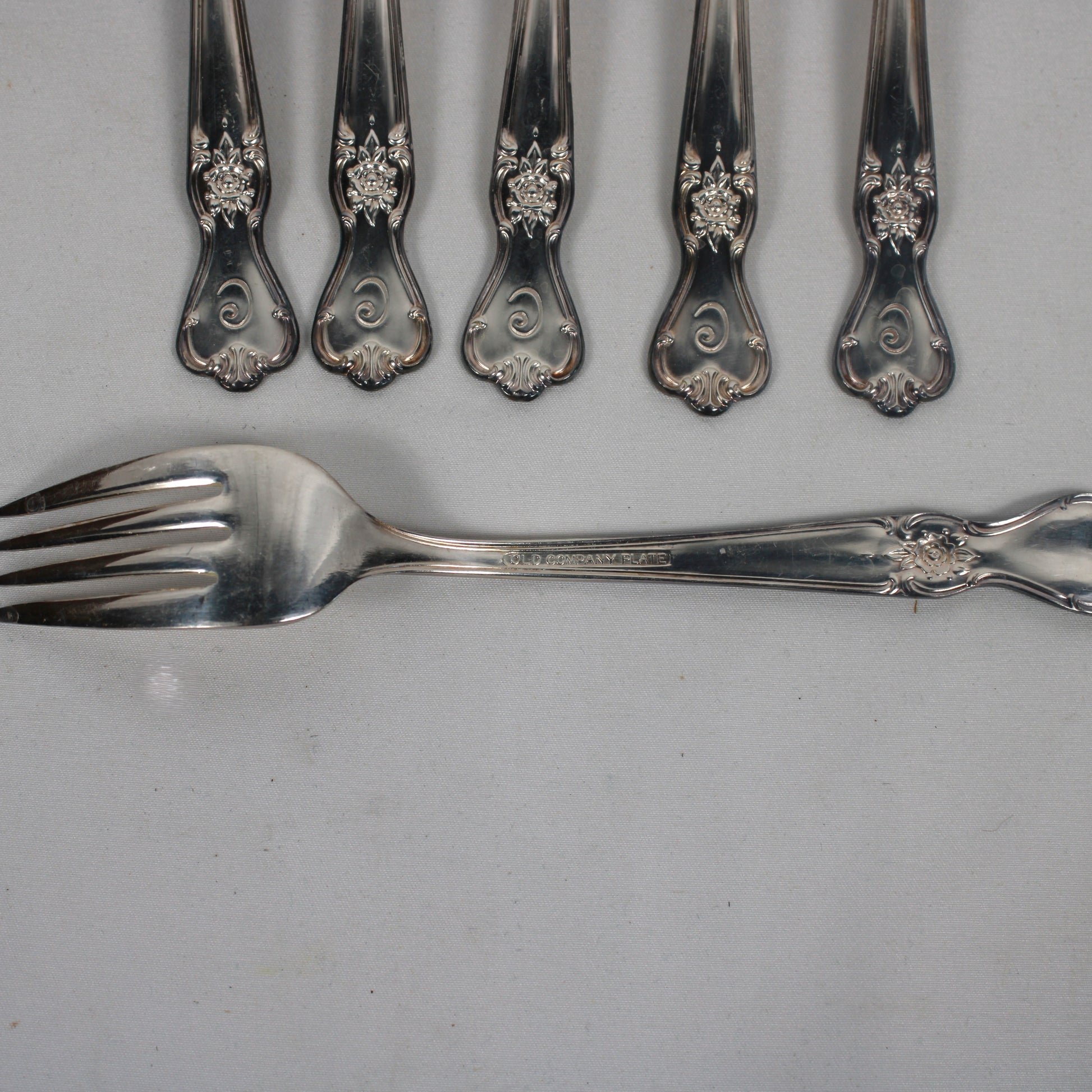 Vintage Old Company Plate "Signature" Silverplate Flatware Set with Wooden Storage Chest - 38 Pieces