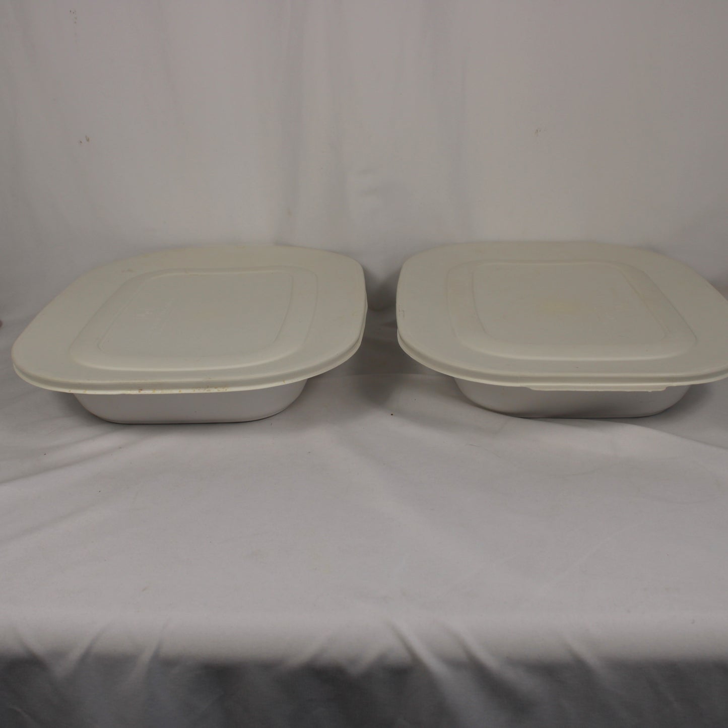 Corning Ware Casual Elegance White Casserole Baking Dishes Set of 2