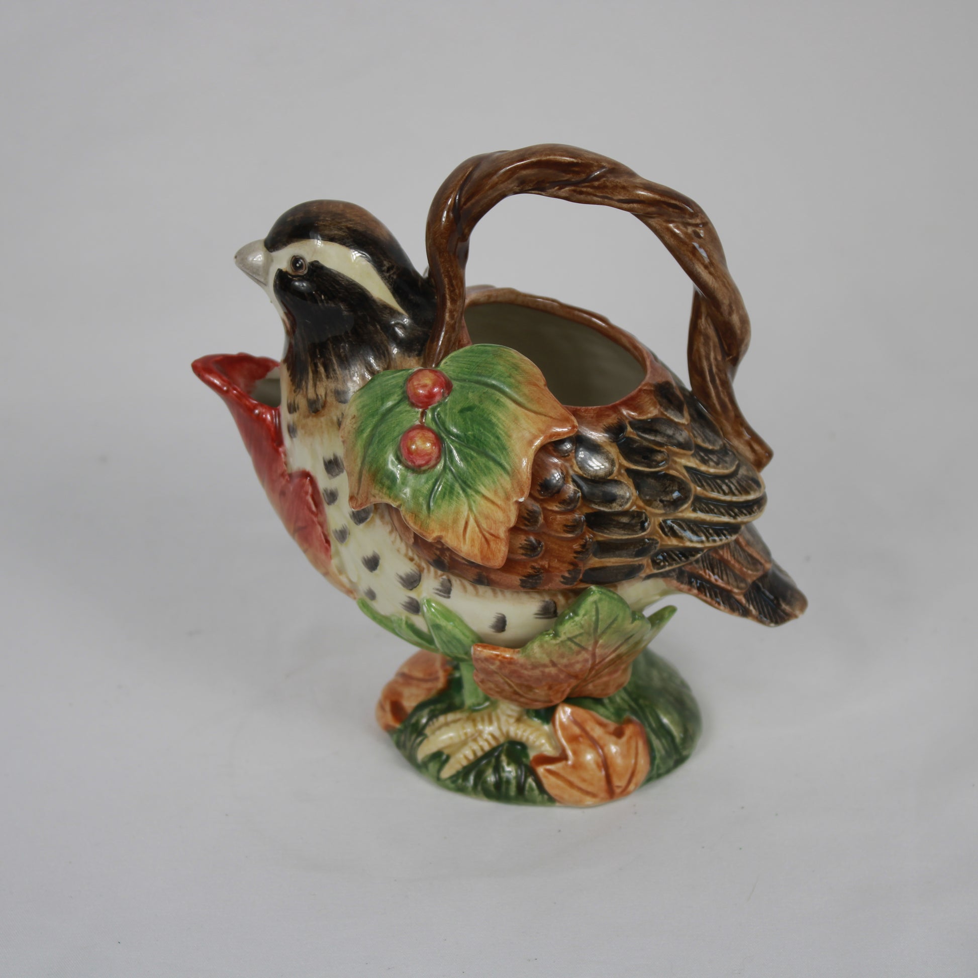 Fitz and Floyd Huntington Handcrafted Bird Pitcher - Harvest Ceramic Creamer